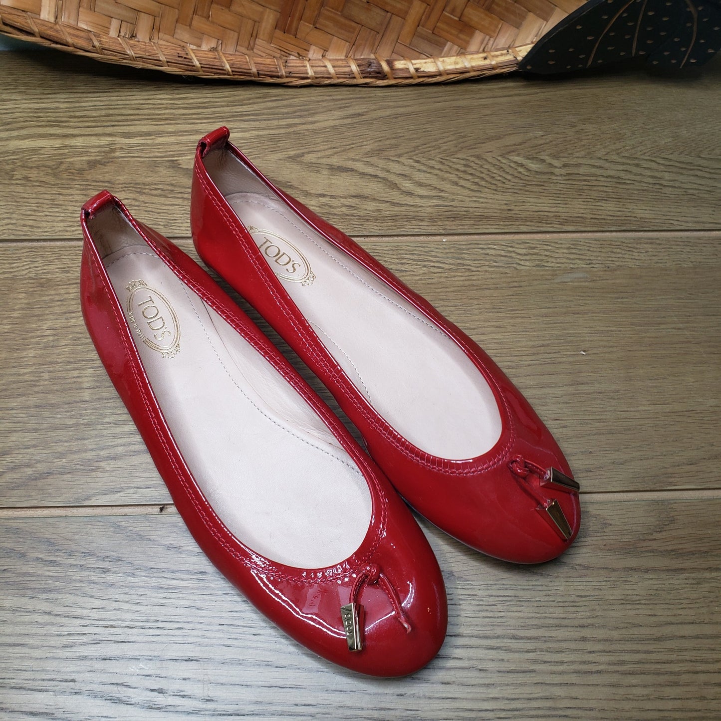 Tod's Studded Patent Leather Ballerinas ladies size 6.5
