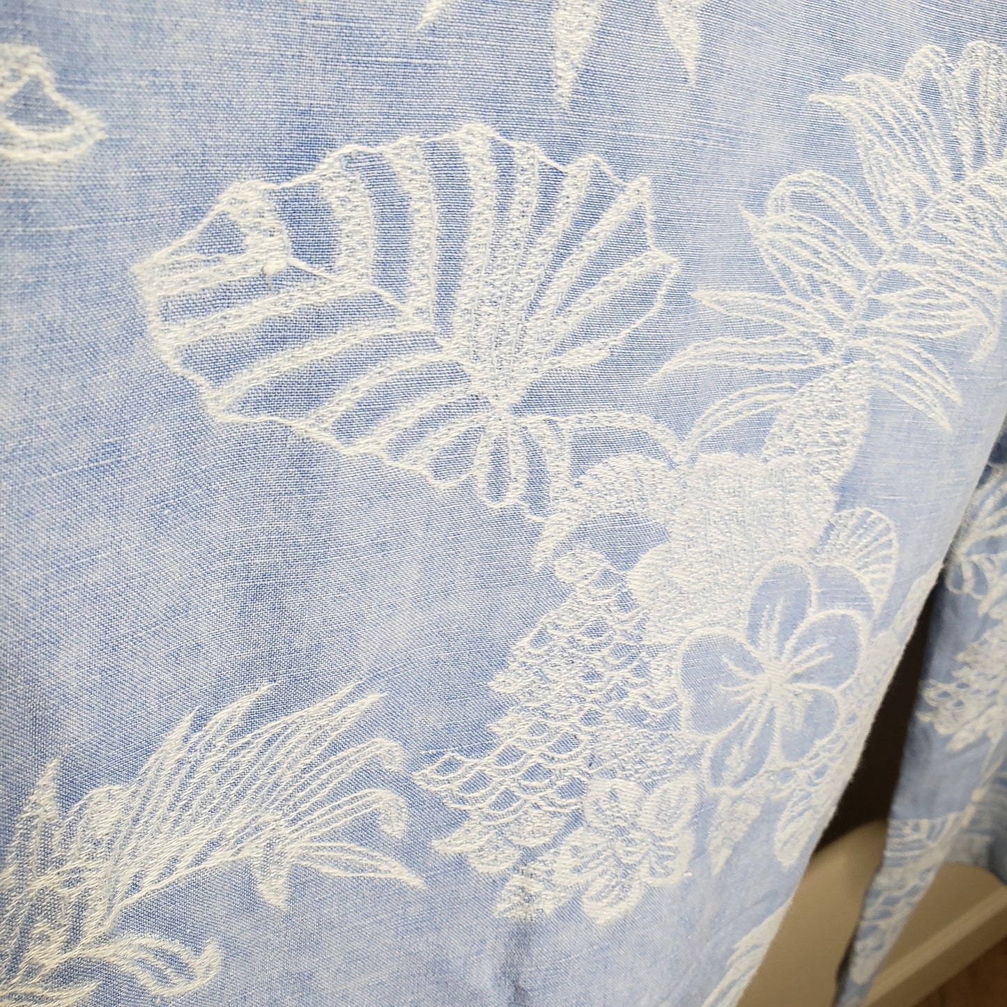 Metro Style Linen wide leg pants with floral embroidery size 12