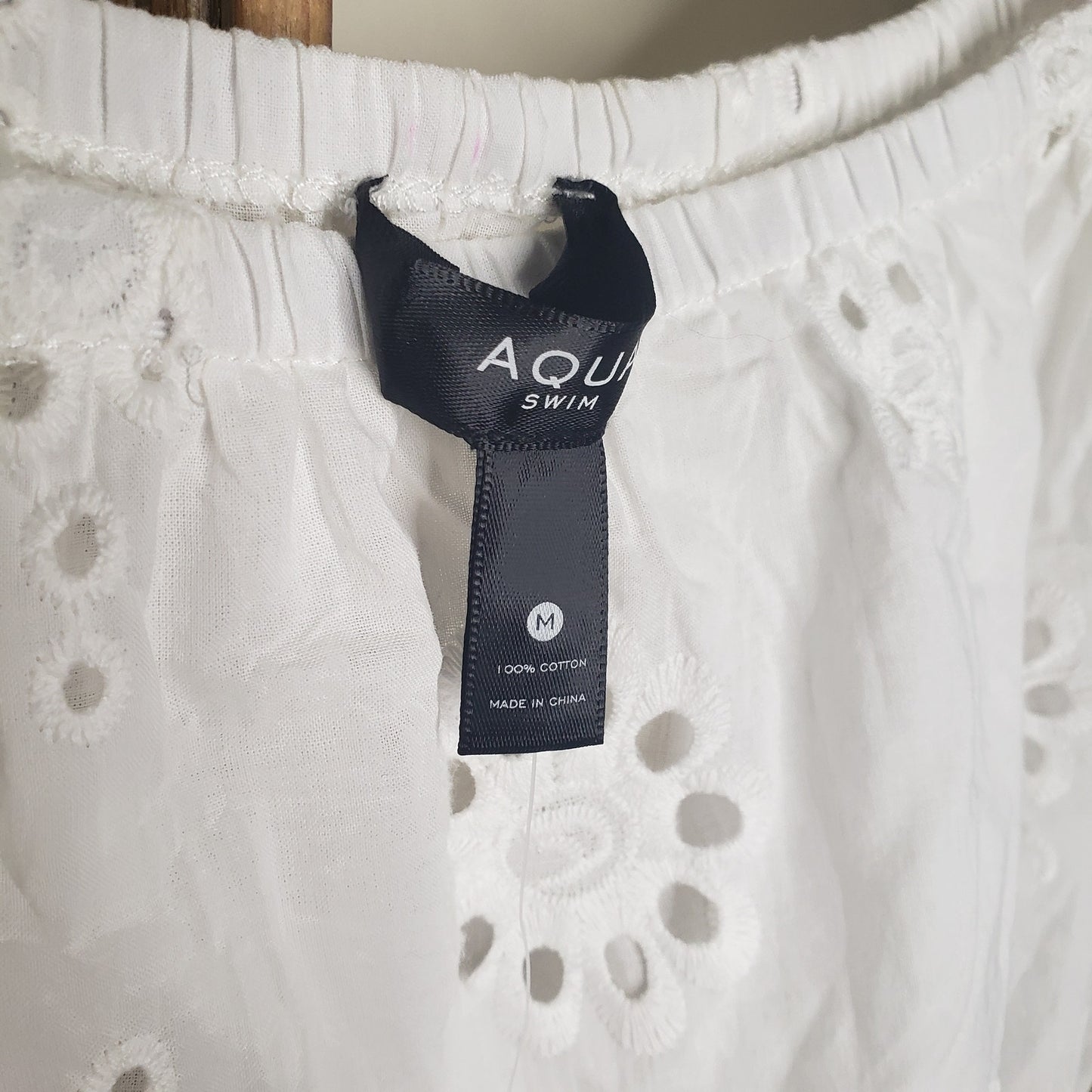 NWT Aqua Swim white eyelet Dress / Coverup size Medium