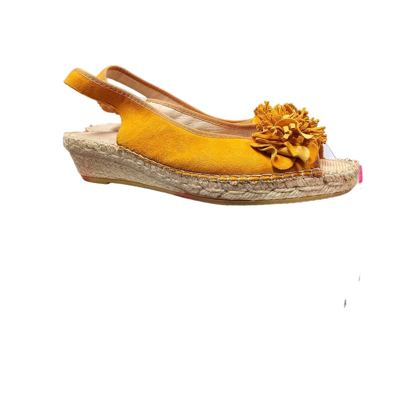 Ladies Orange Suede Sling back Peek-a-Boo Sandals size 10