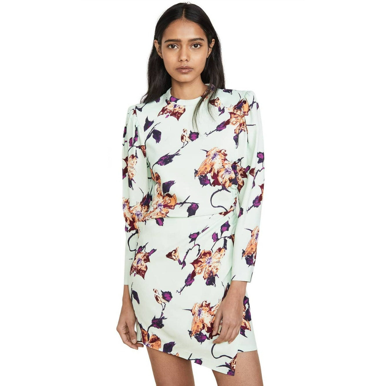 NWT A.L.C floral Jane Mini Dress Asymmetrical length ladies size 2