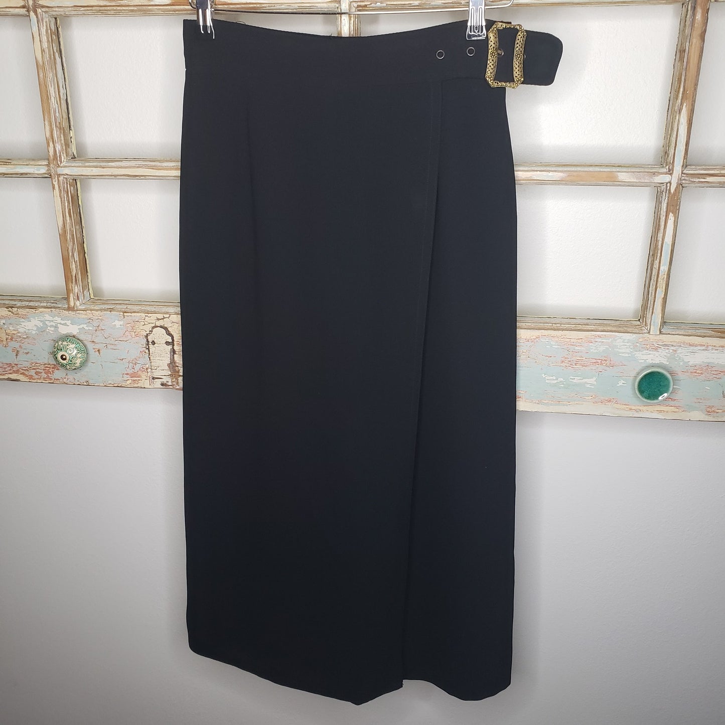 Vintage Cynthia Steefe black Culottes with wrap front size 8