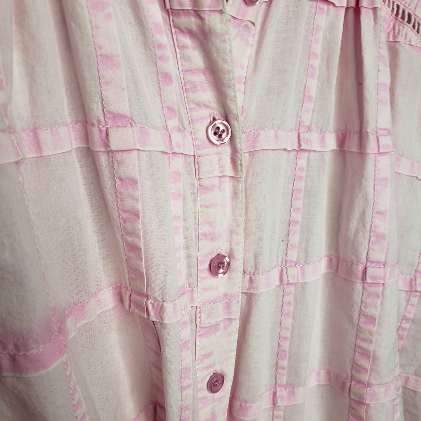 Time & Tru pink washed pullover collared top ladies size large