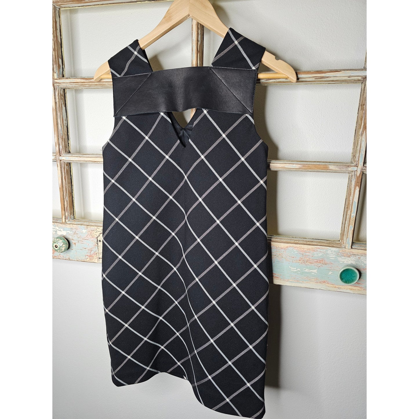 Rag & Bone Phoebe V-neck Windowpane Shift Dress Ladies Size 00