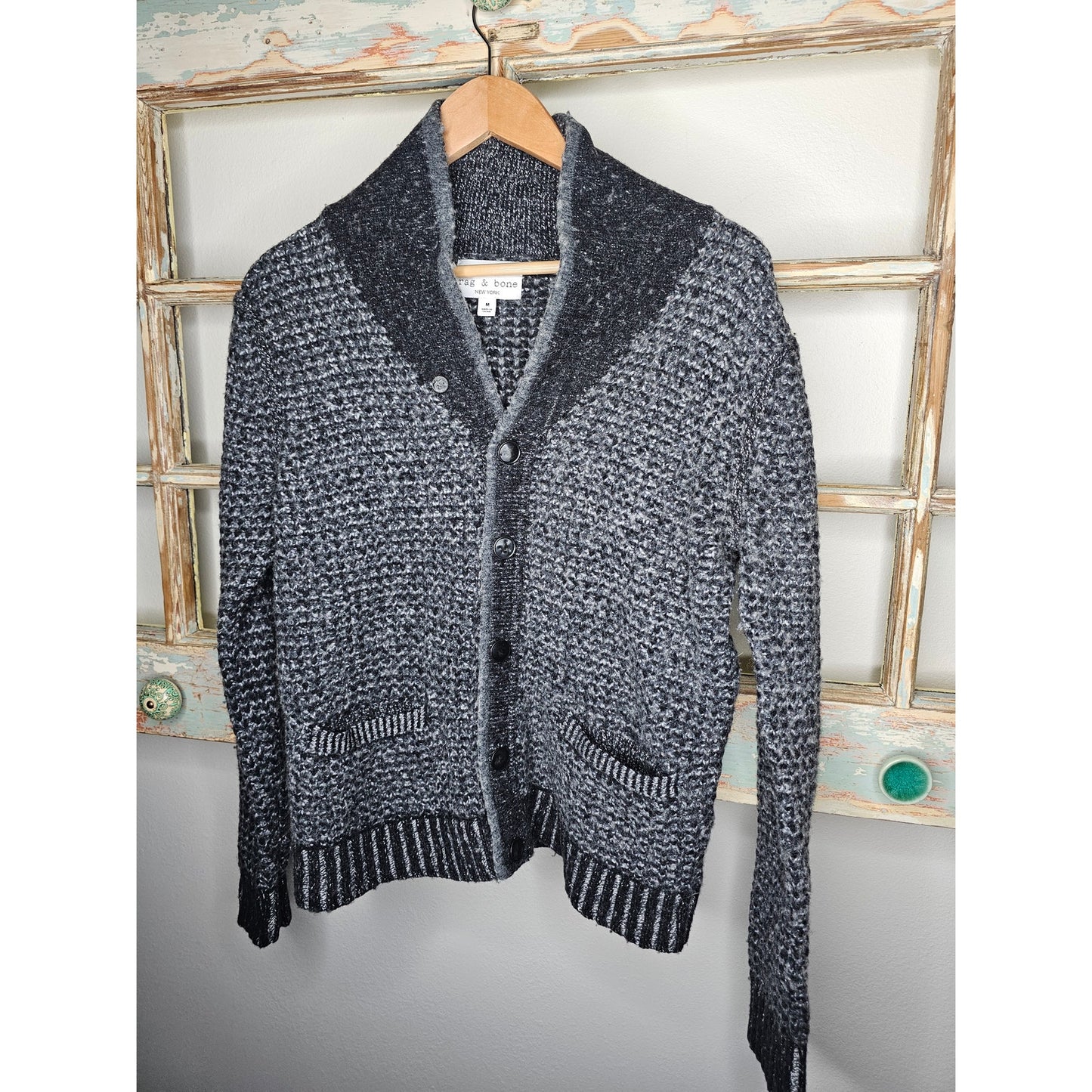 Rag & Bone Neiman Marcus Wool Blend Knitted Grey Sweater size Medium