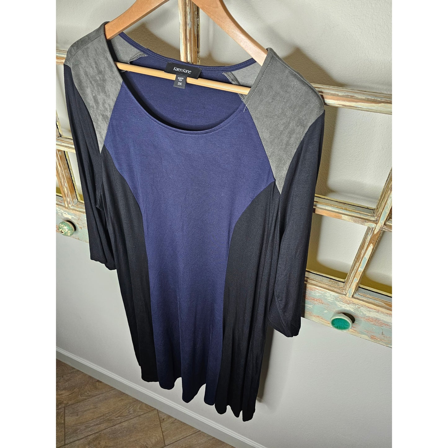 Karen Kane Color Block Rayon/ Spandex 3/4 sleeve dress size 3x