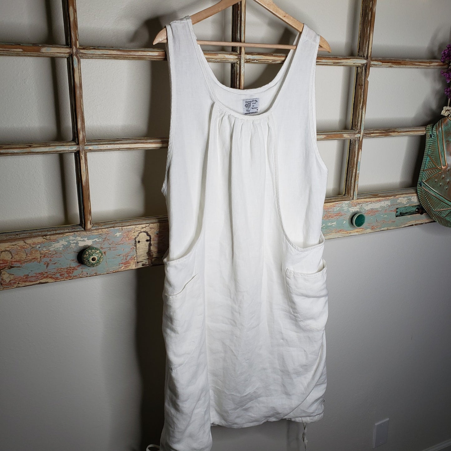 Completo Lino Arthurio White Linen Dress size Medium