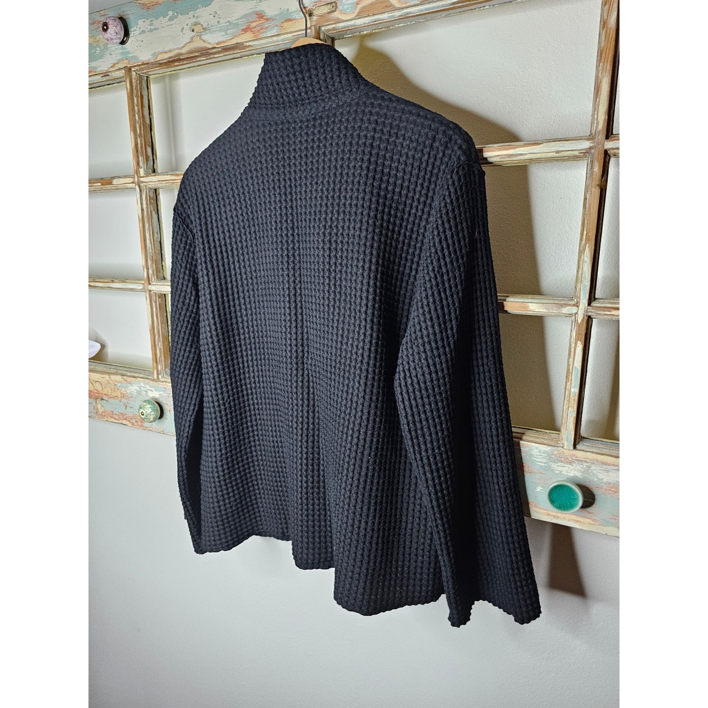 Waffle Knit Button Up Cotton Jacket By Focus Ladies Size Small