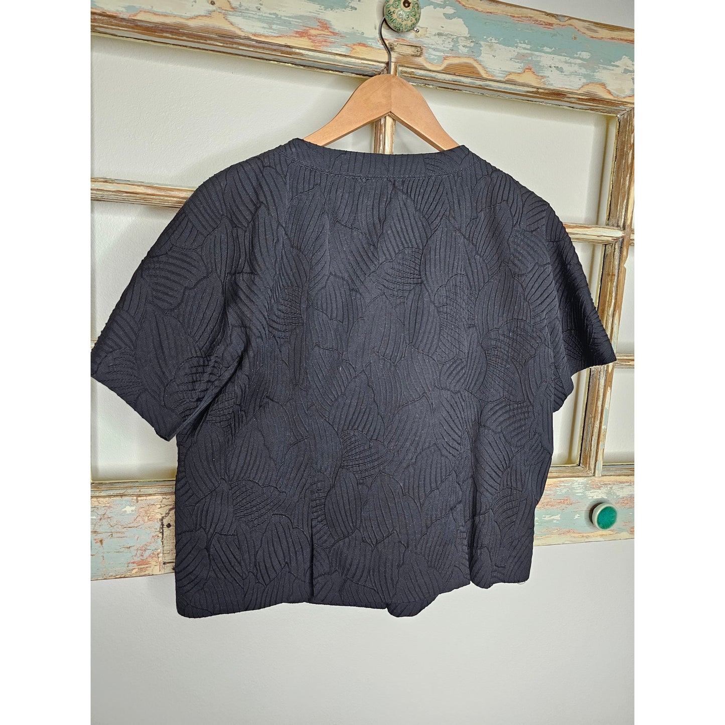 Lavia Black Cropped Short-sleeve Blazer Jacket Ladies size 18