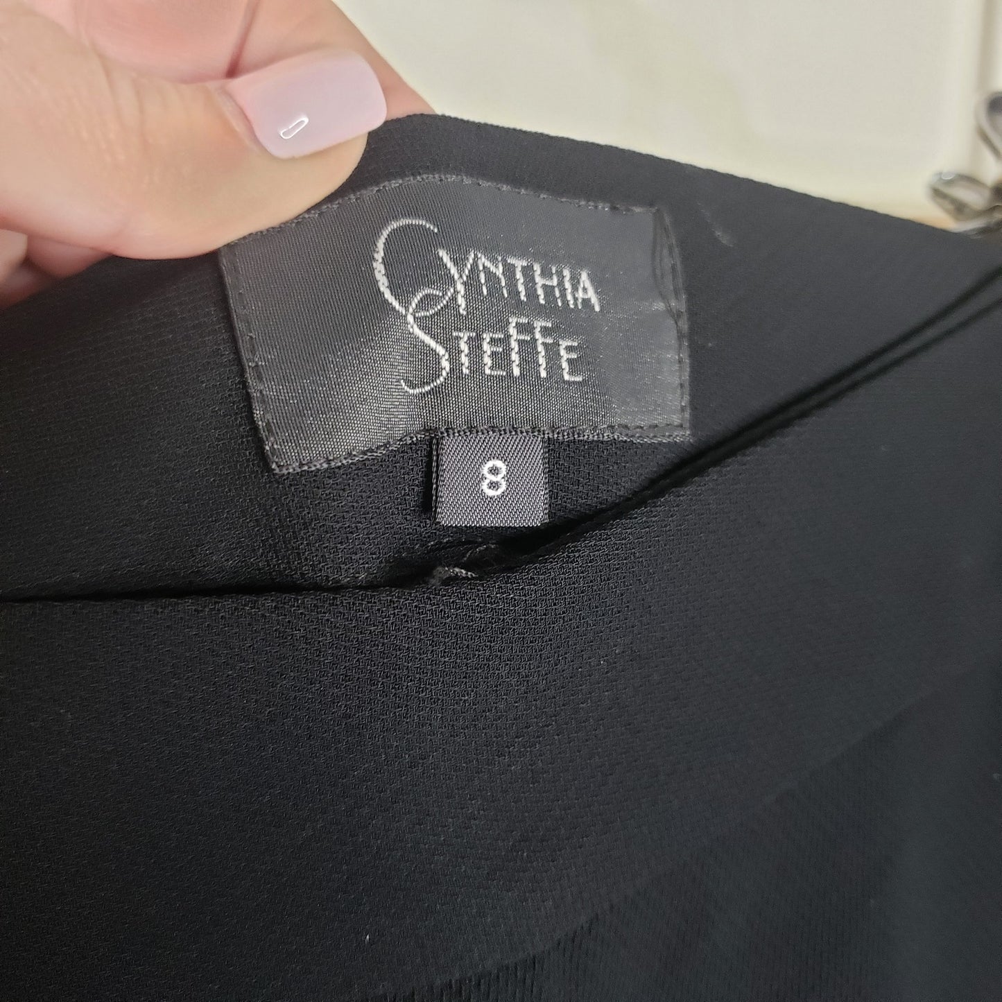 Vintage Cynthia Steefe black Culottes with wrap front size 8