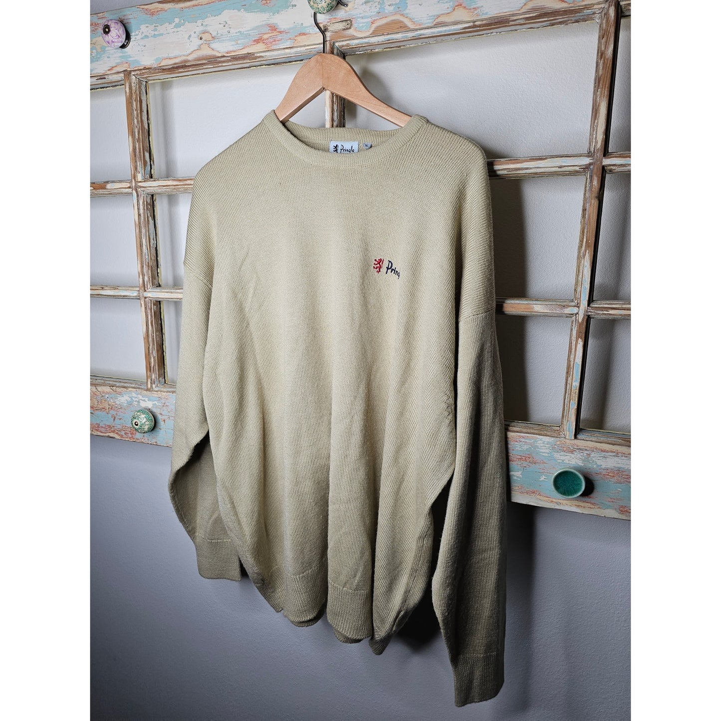 Vintage Pringle Neutral Tan Men's Sweater Size XL