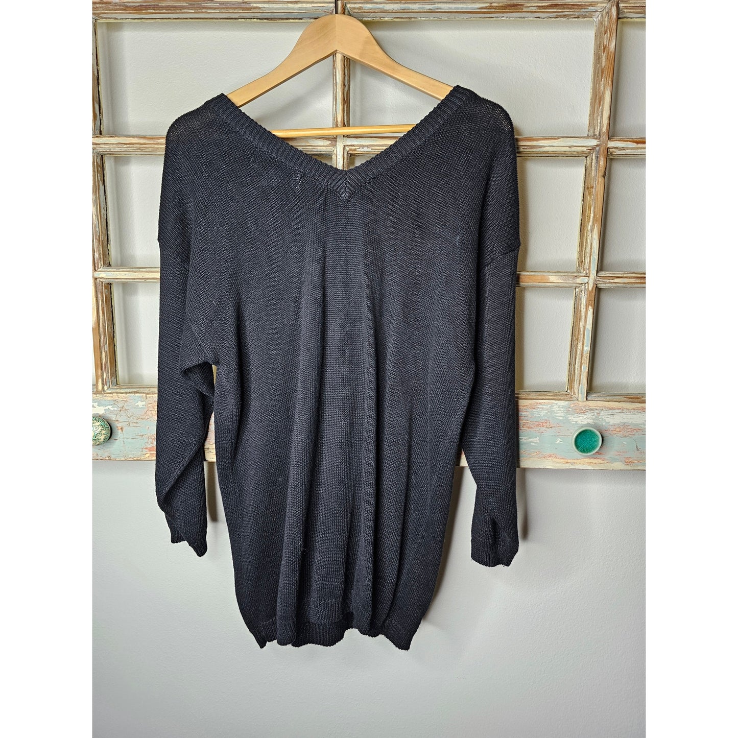Vintage Barbara Scott Black Sweater with Sequence Ladies size Large