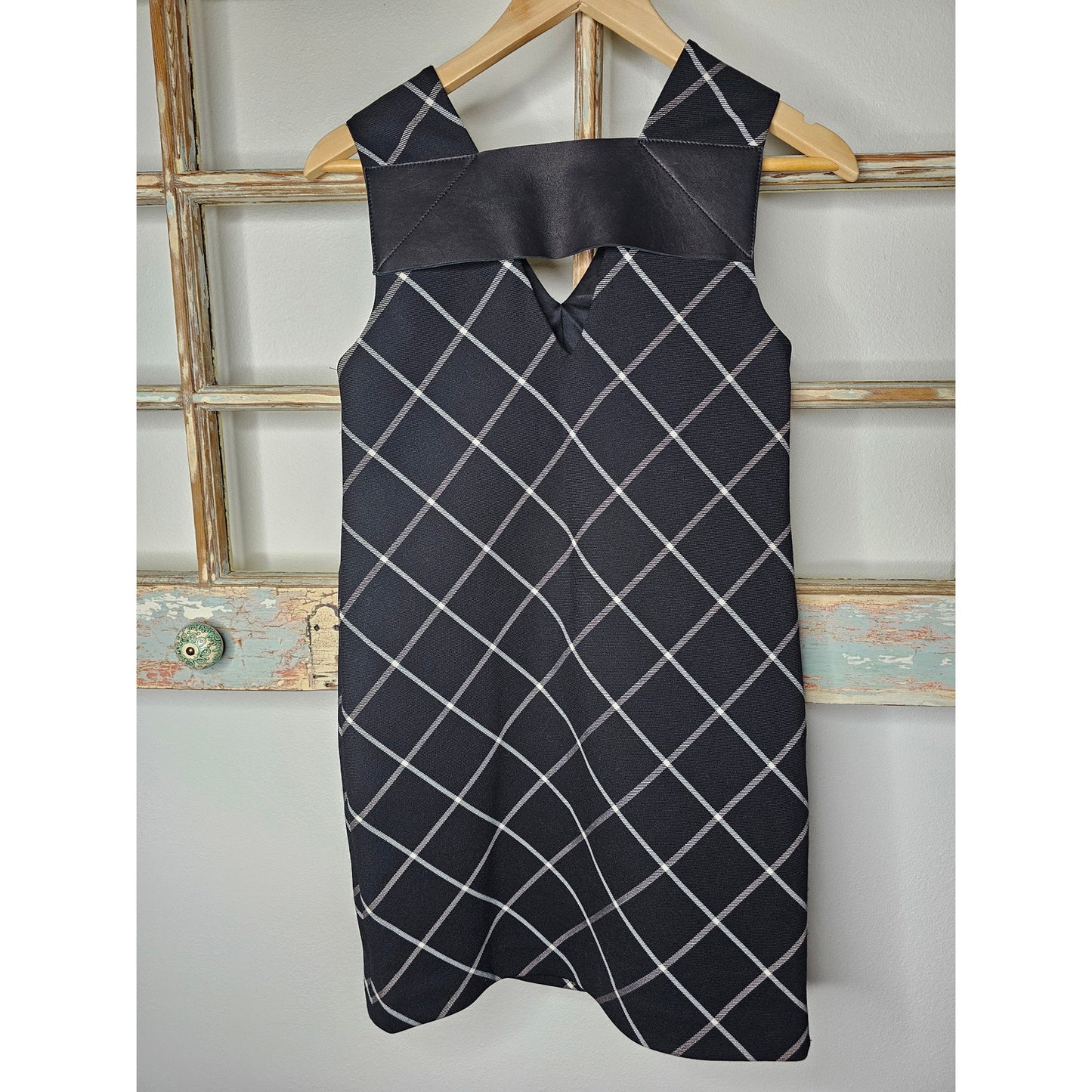 Rag & Bone Phoebe V-neck Windowpane Shift Dress Ladies Size 00