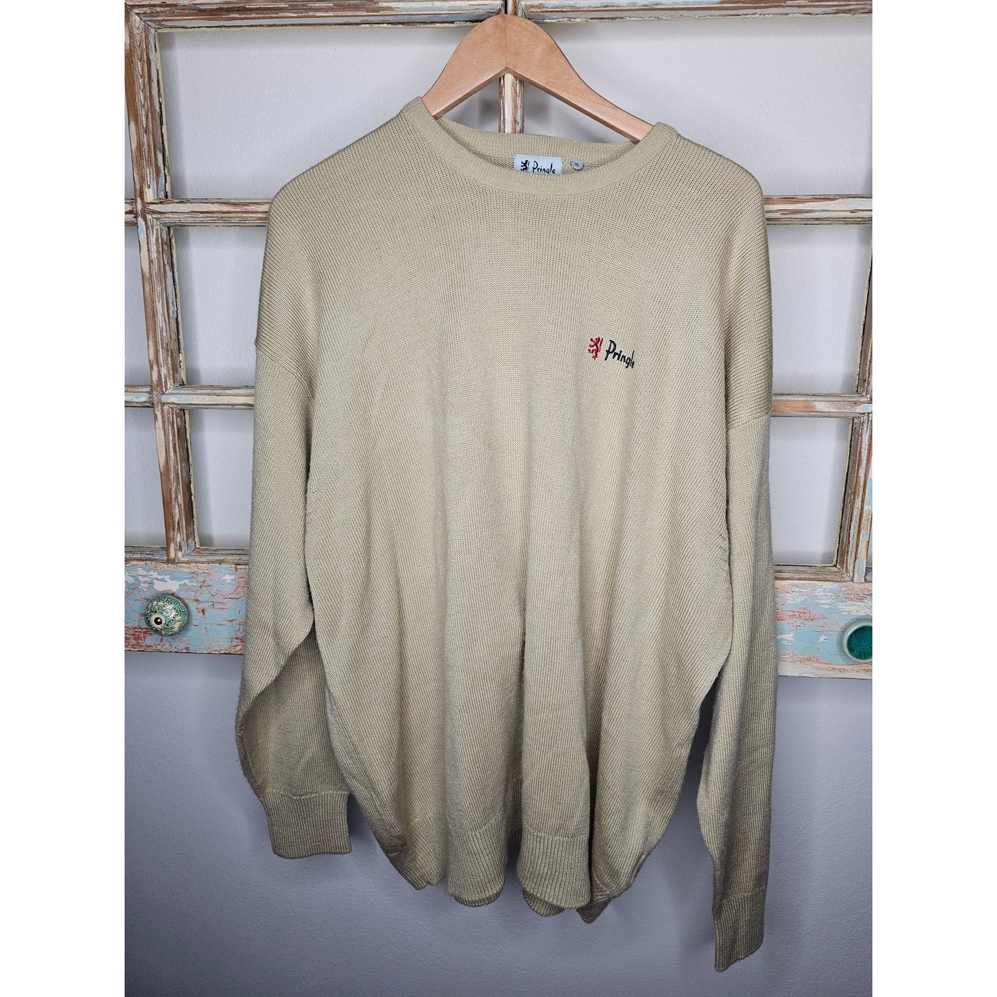Vintage Pringle Neutral Tan Men's Sweater Size XL