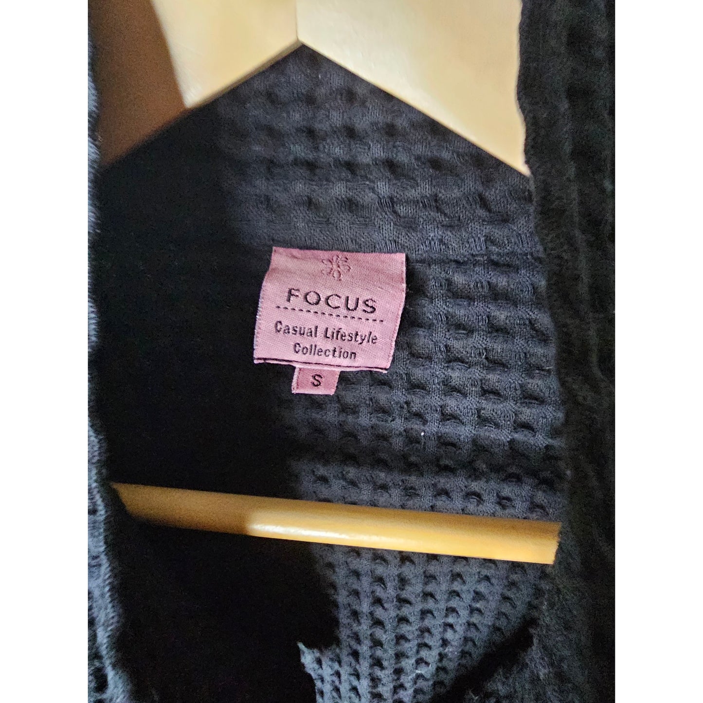 Waffle Knit Button Up Cotton Jacket By Focus Ladies Size Small