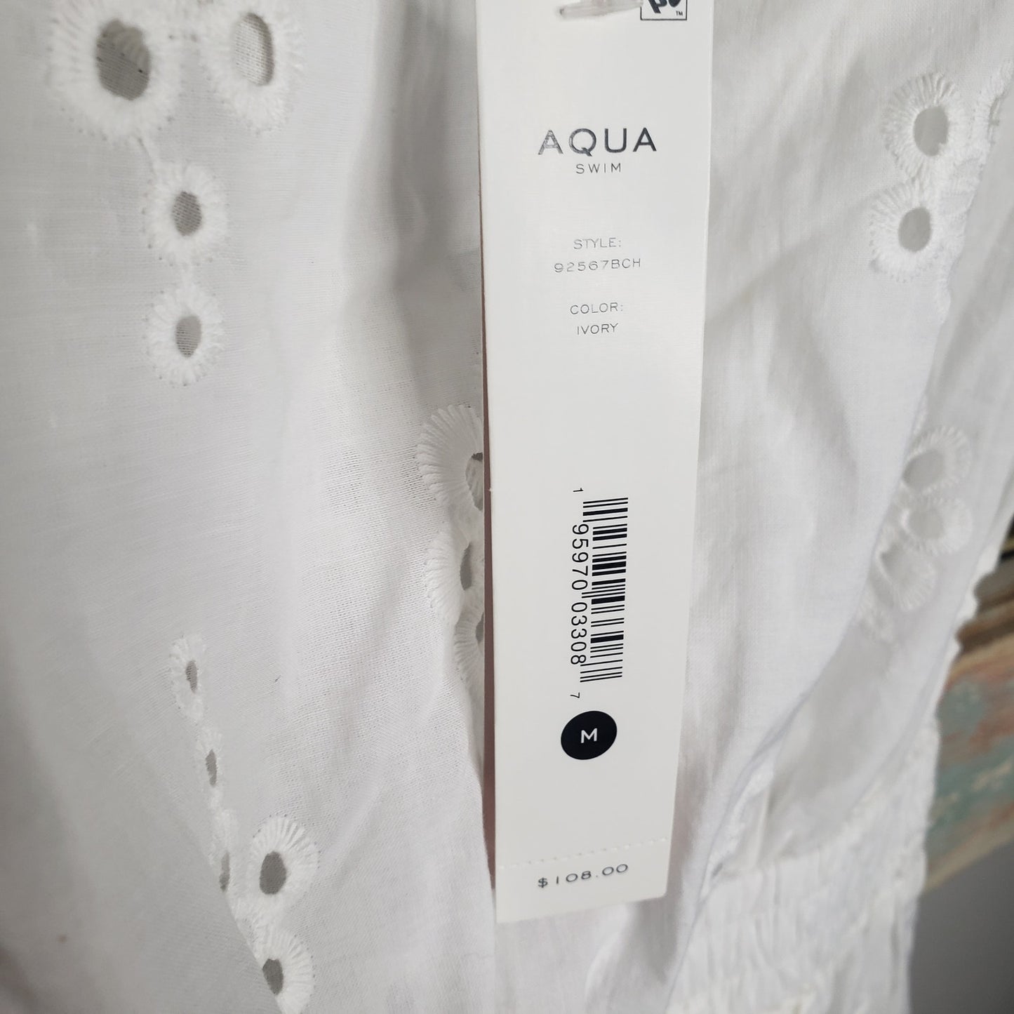 NWT Aqua Swim white eyelet Dress / Coverup size Medium
