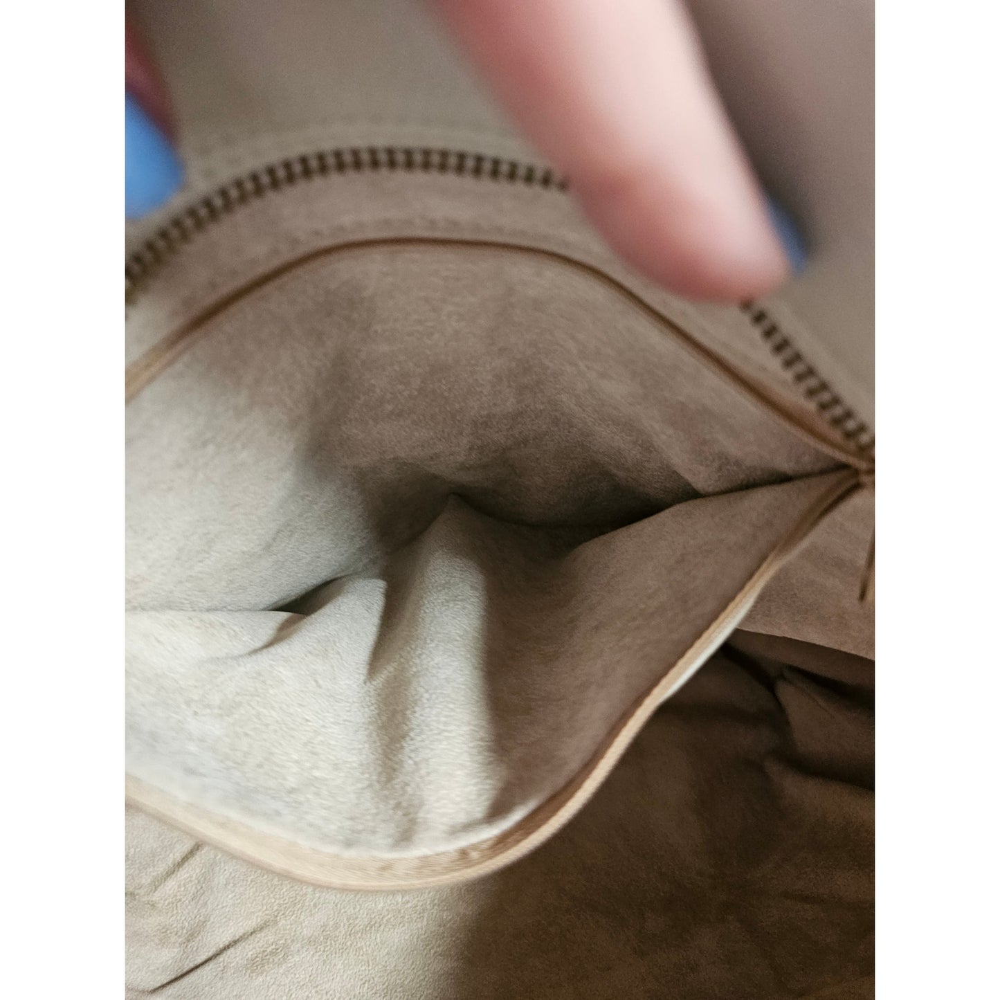 Supple Cream Leather Handbag by Falor with Duck fabric distressed handles