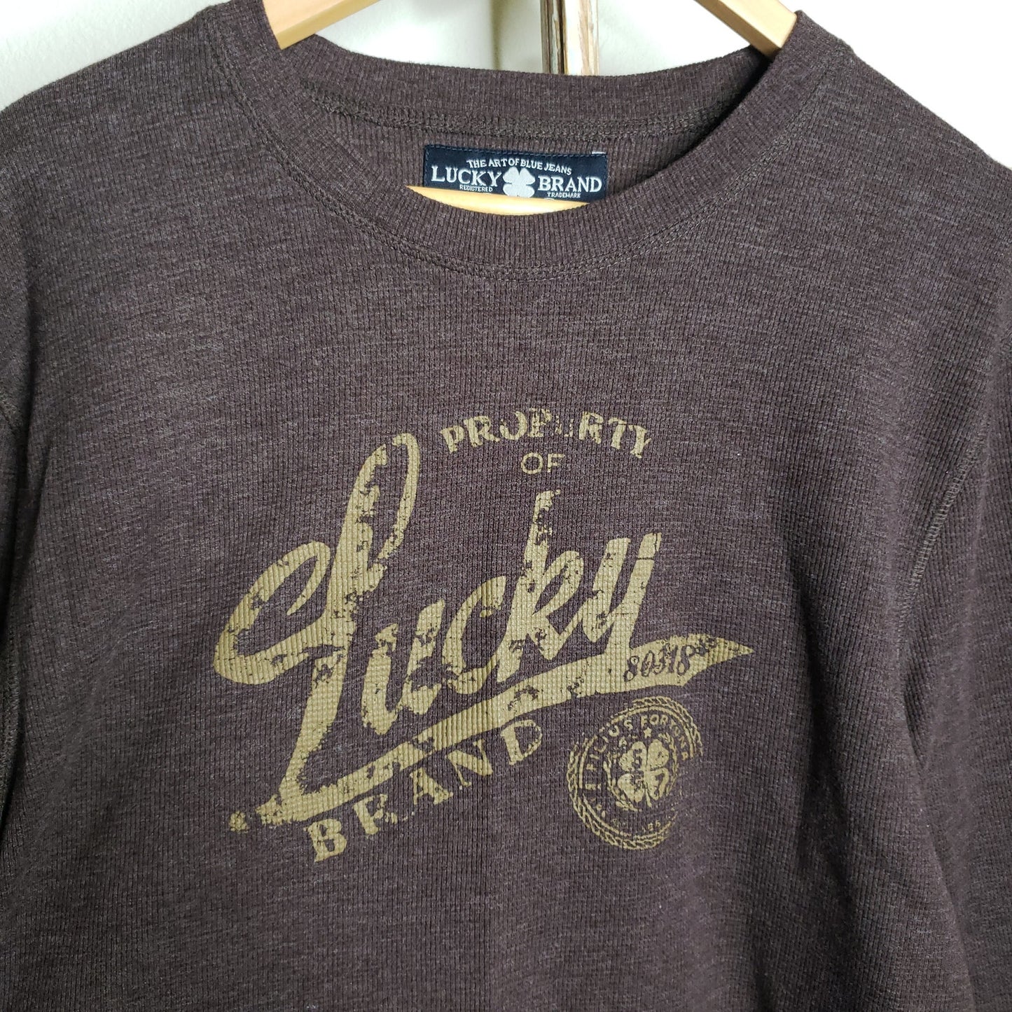 Lucky Brand Thermal shirt Men's brown long sleeve size XL