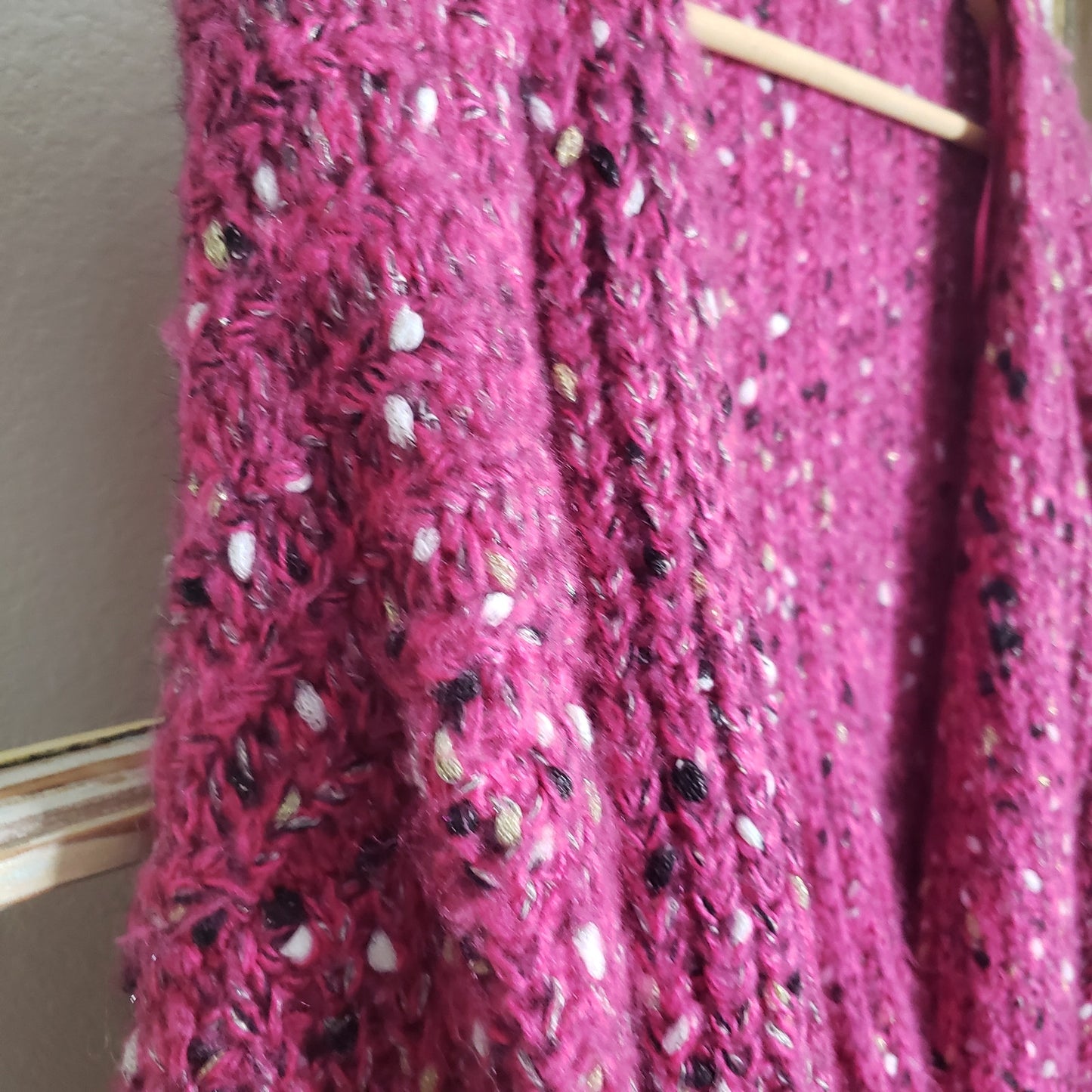 Gentle Fawn Chunky Pink Knit Cardigan Sweater size Small
