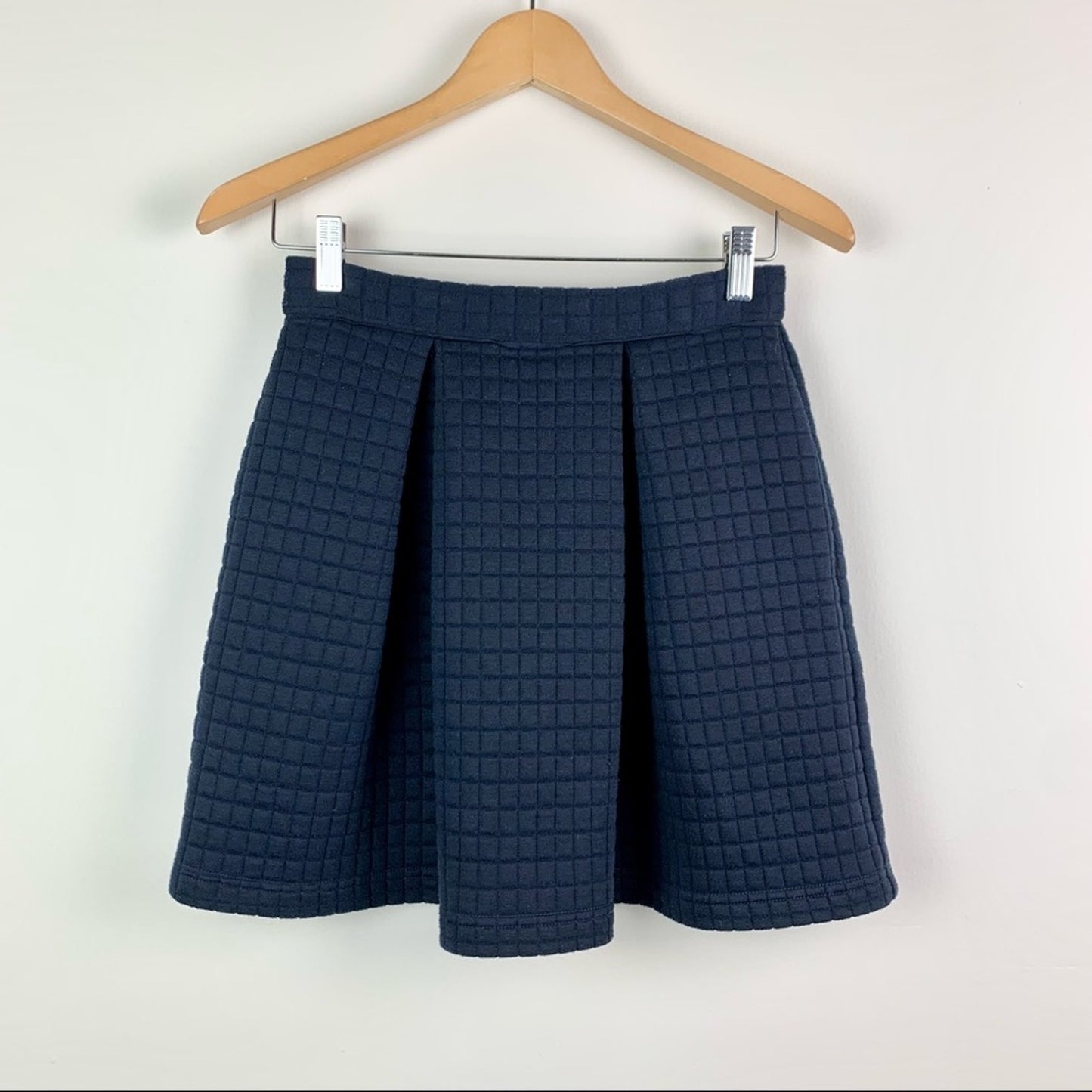 SEA New York Navy Blue Quilted Pleated A-Line Mini Skirt Ladies Size 2