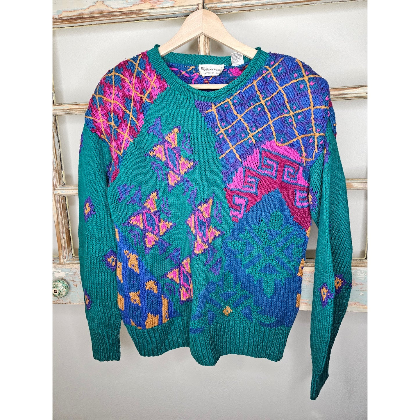Vintage Hand knitted Sweater by Weathervane ladies size Medium