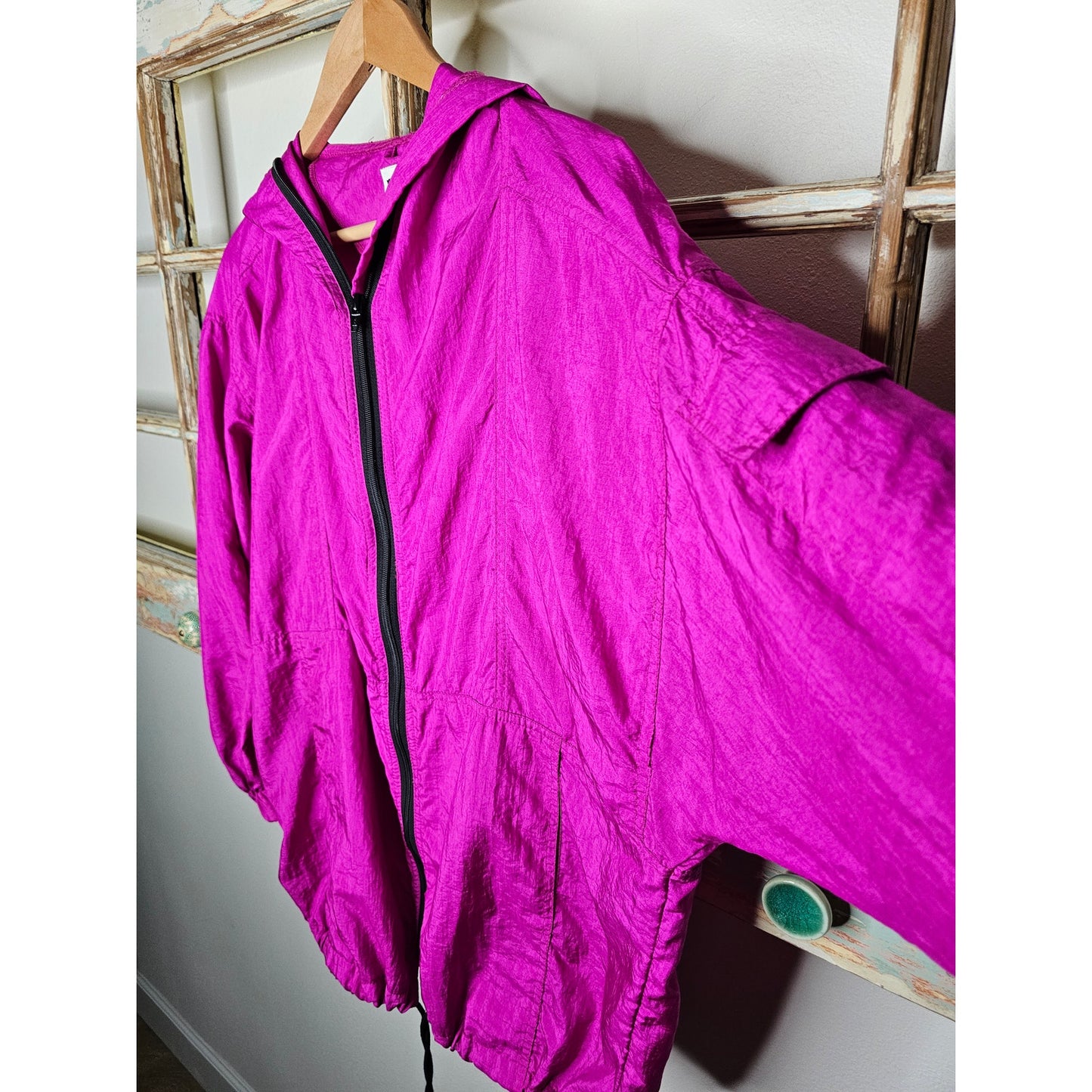 Vintage The Cube Vibrant Fuchsia Zip Up Windbreaker oversized Medium