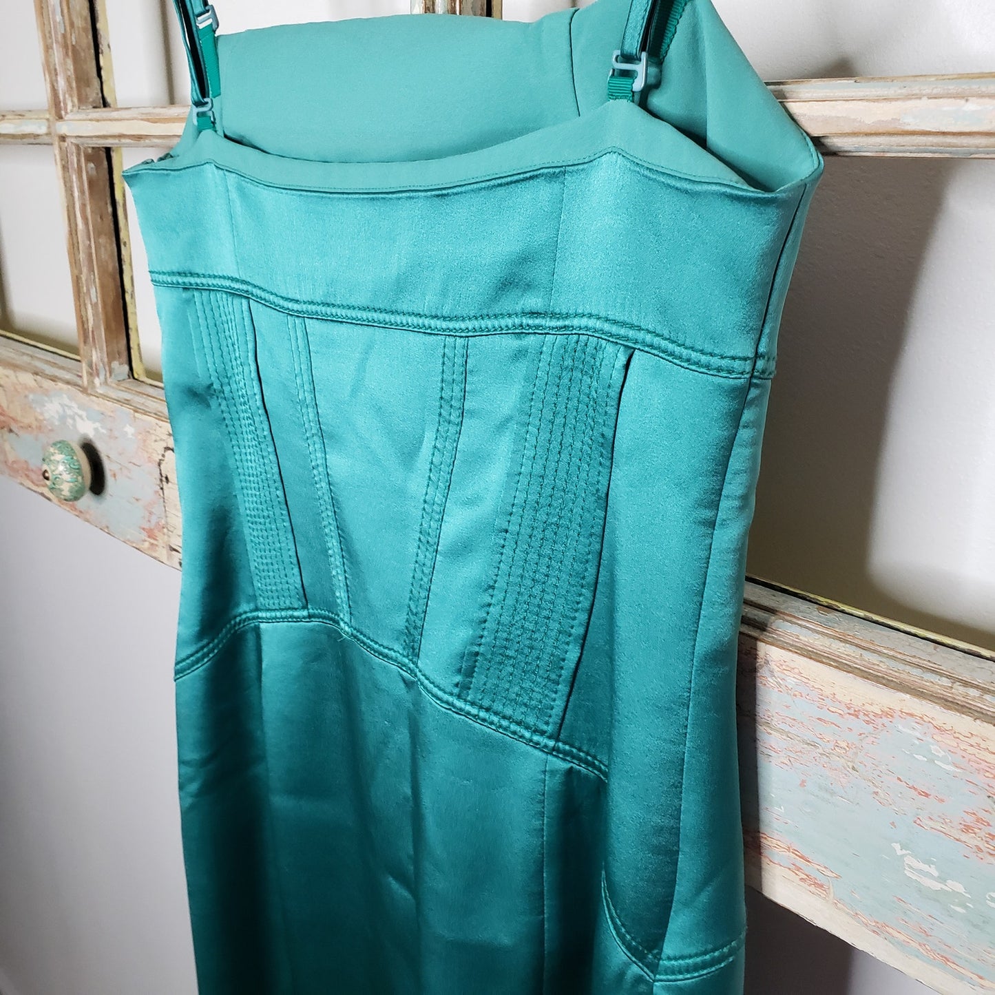 Karen Millen lined Silk Corset embroidered dress ladies size 8