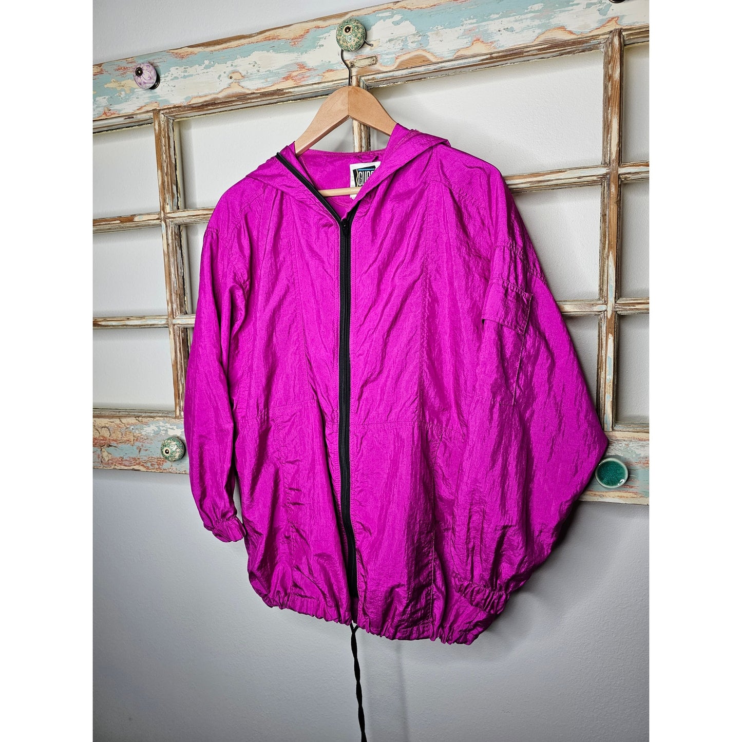 Vintage The Cube Vibrant Fuchsia Zip Up Windbreaker oversized Medium