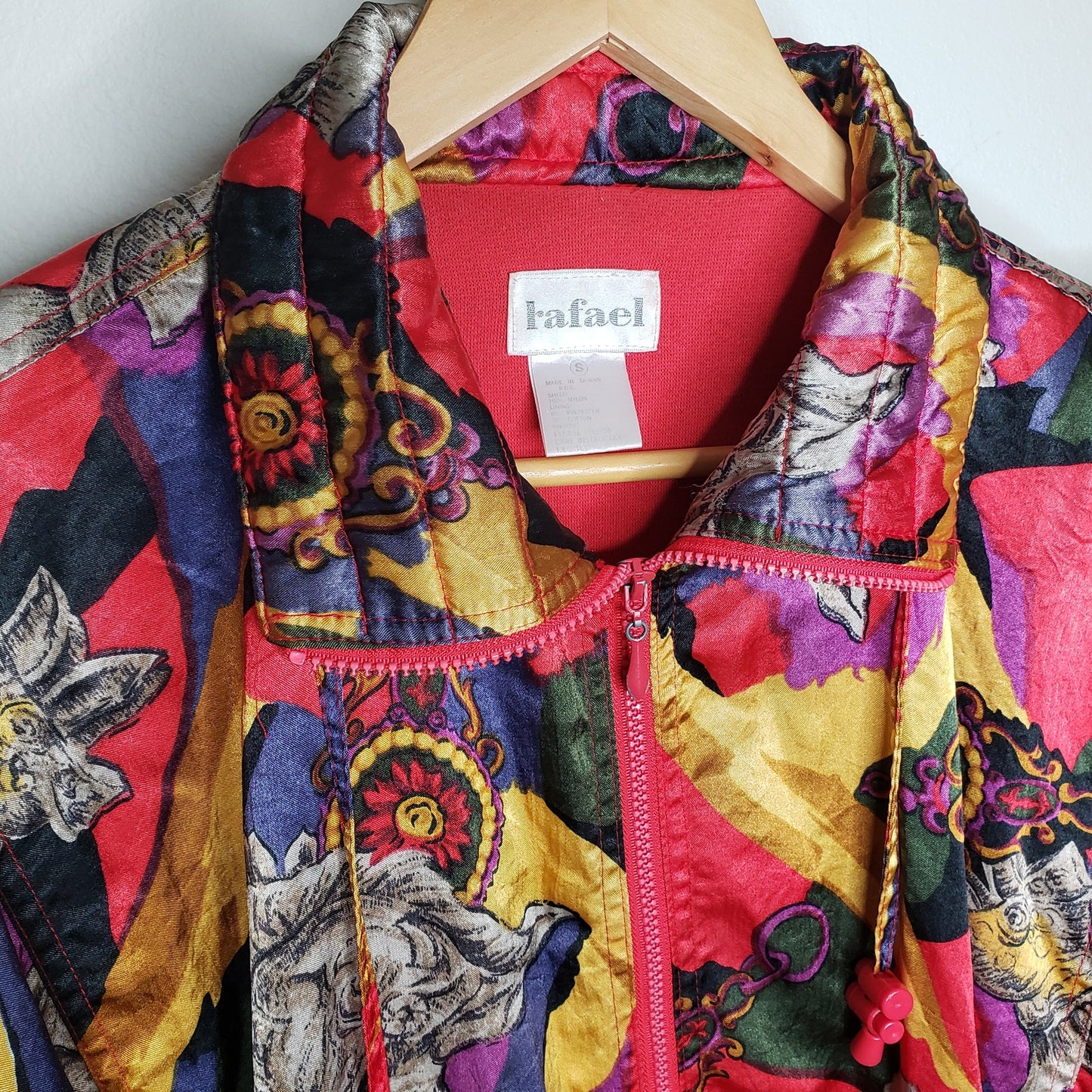 Rafael Vintage Quilted Jacket With Zip Front Ladies Oversized Small