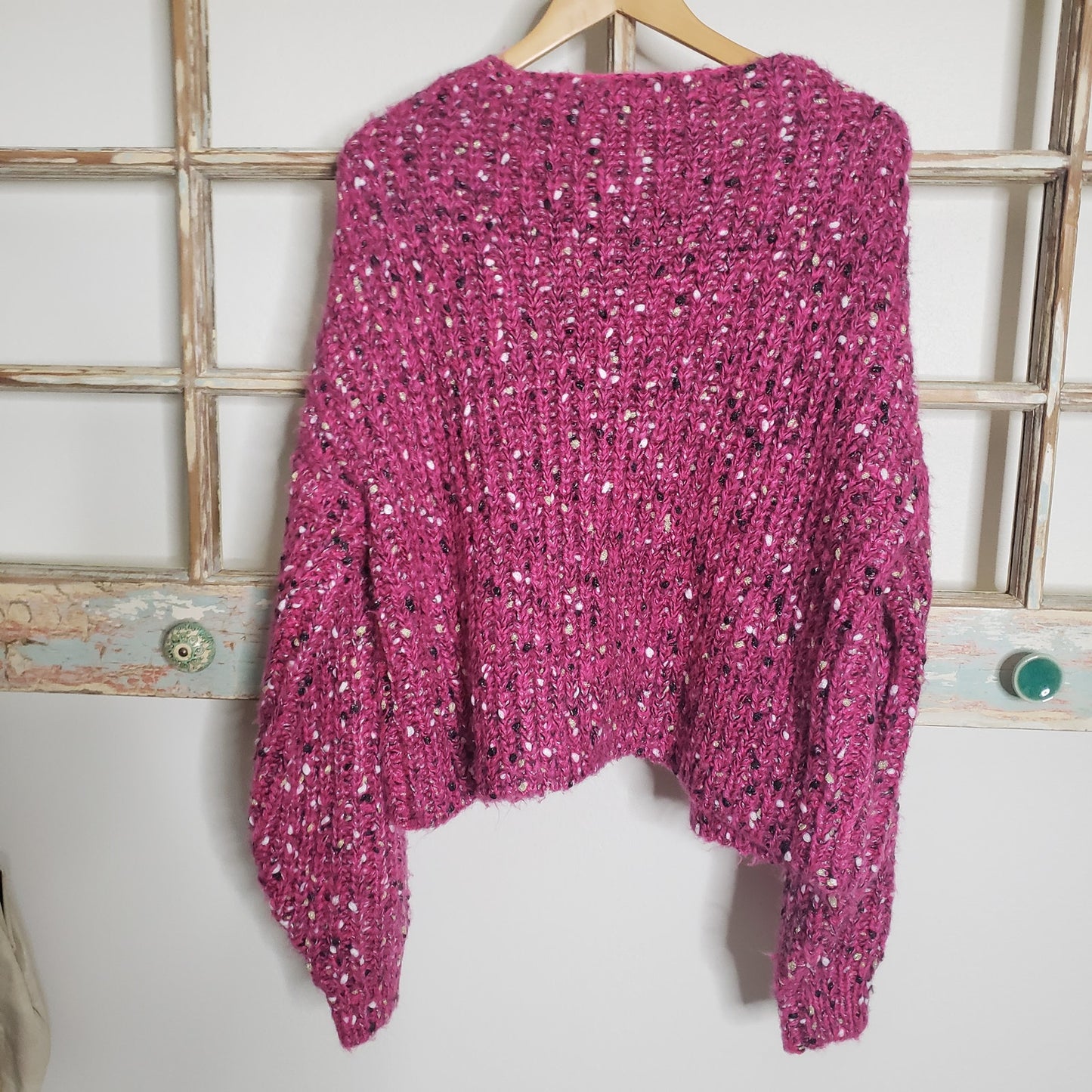 Gentle Fawn Chunky Pink Knit Cardigan Sweater size Small