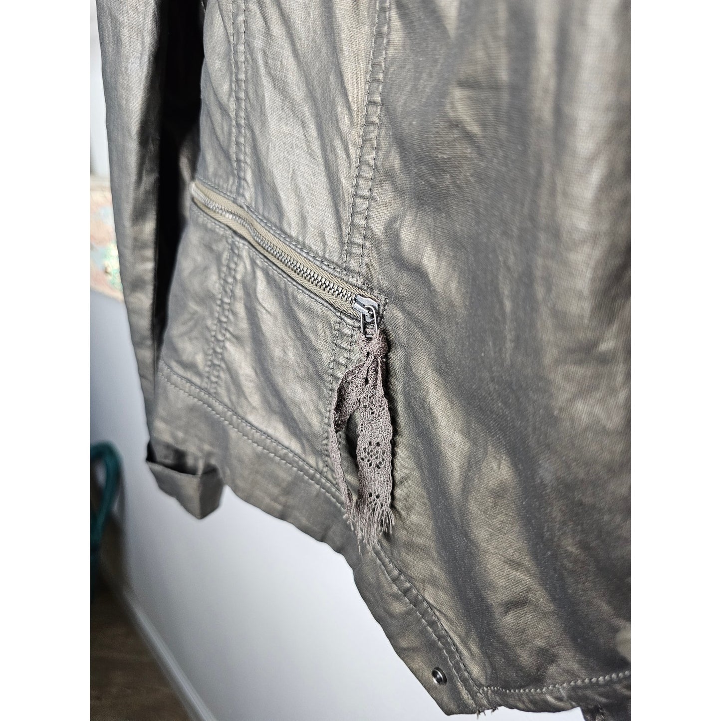Luisa Cerano Linen Blend Button Up Jacket size 12