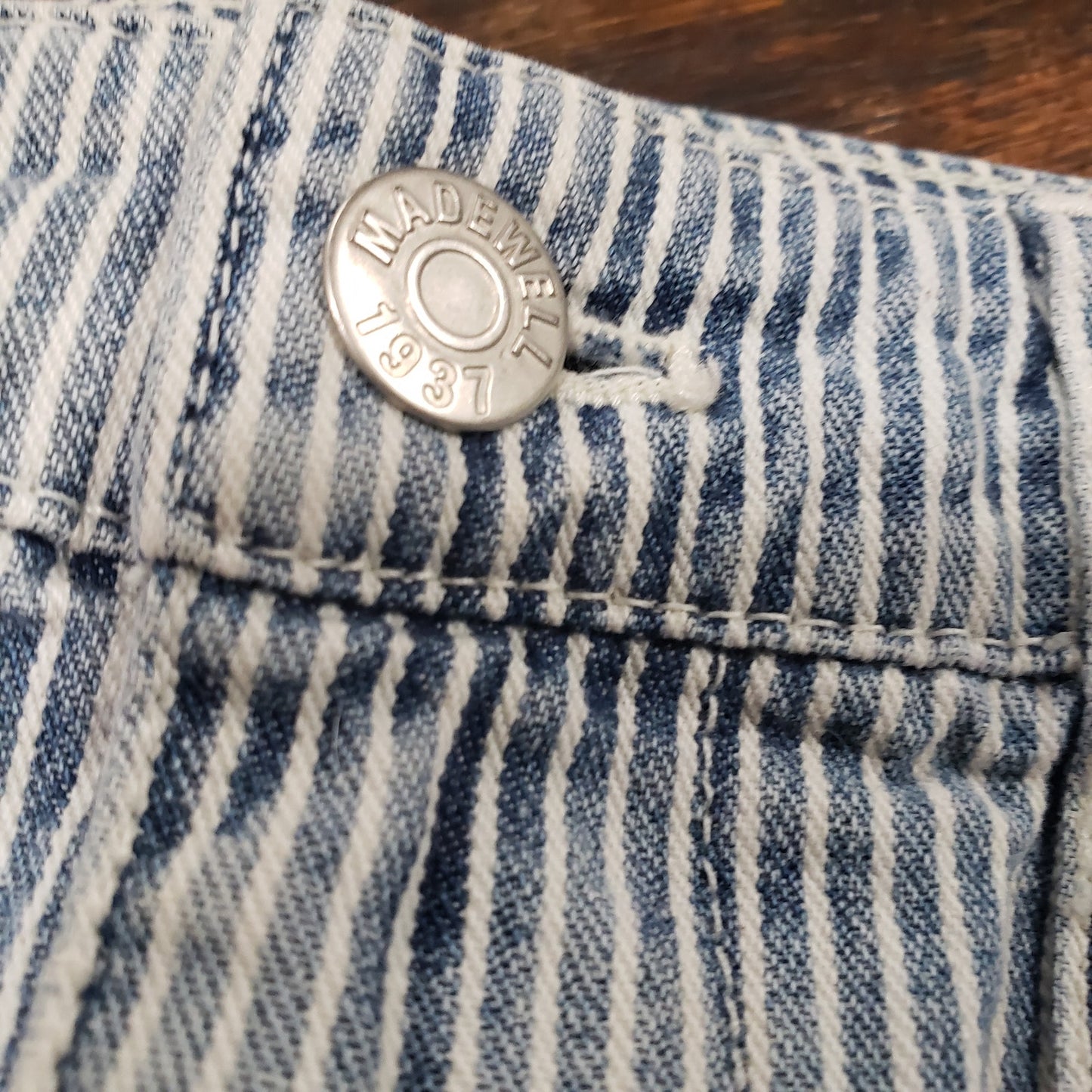 Madewell railroad striped denim mini skirt ladies size 0