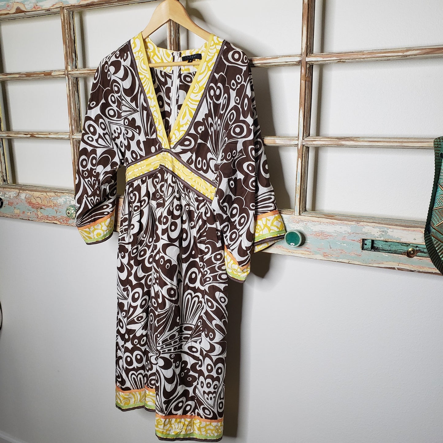 Silk JUNGLE Boho style Dress in Ladies Size 4