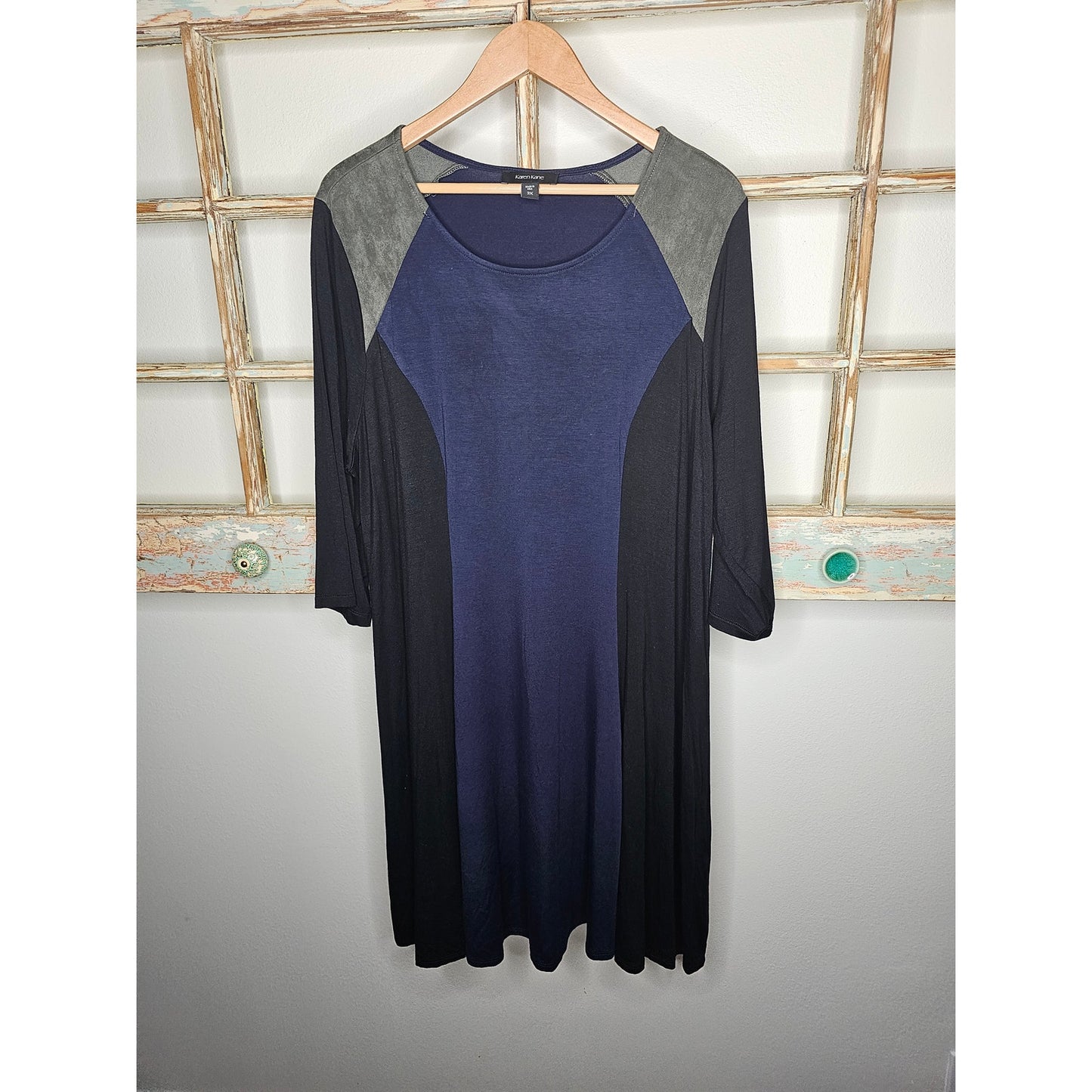 Karen Kane Color Block Rayon/ Spandex 3/4 sleeve dress size 3x