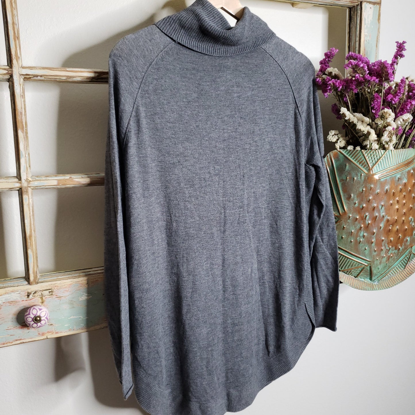 Caslon sweater NWT gray long sleeve cowl neck pullover Size XS