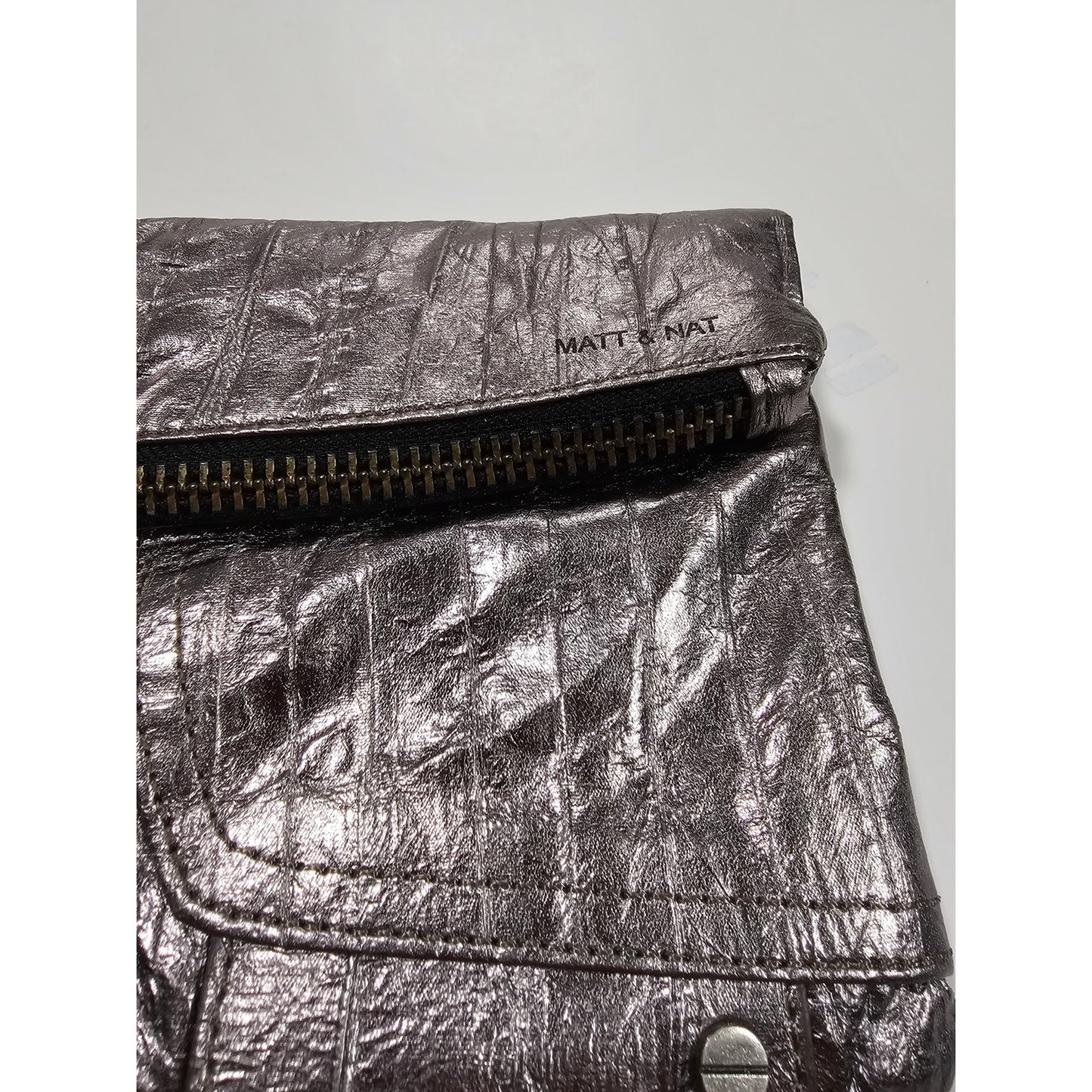 NWT MATT & NAT SAKS FIFTH AVE. VEGAN PEWTER CLUTCH