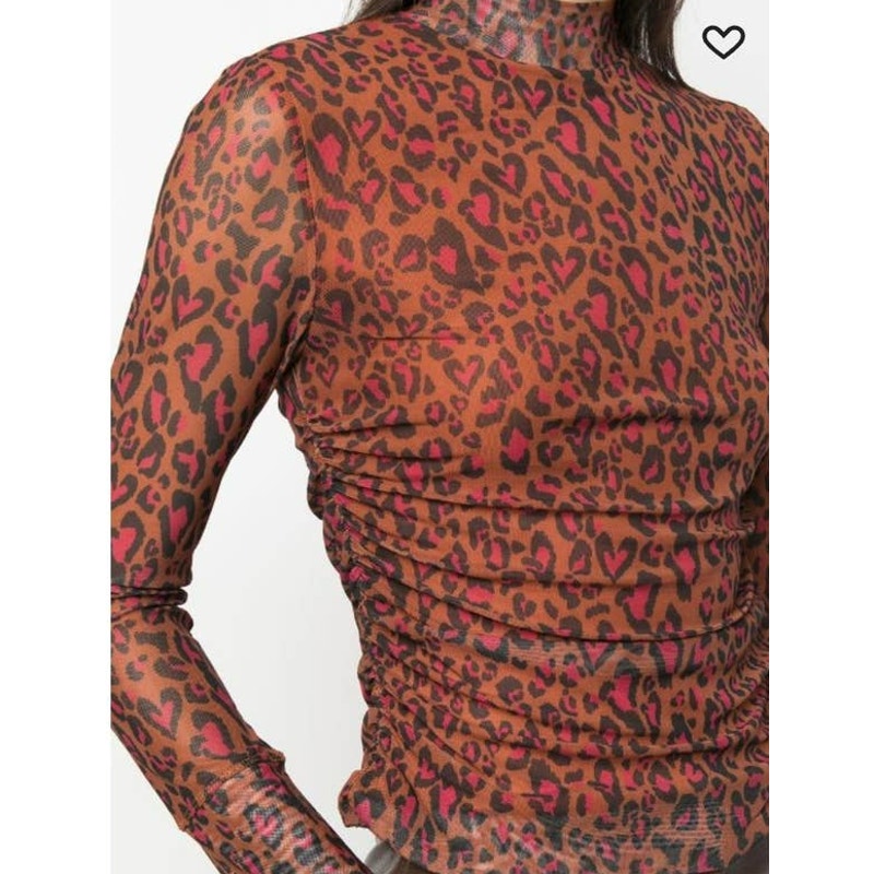 Farm Rio NWT Leopard-Print ruched top ladies size XS