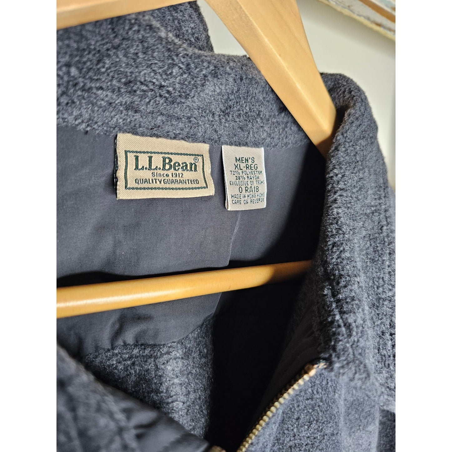 L.L Bean Dark Grey Fleece Zip Up Jacket Size XL