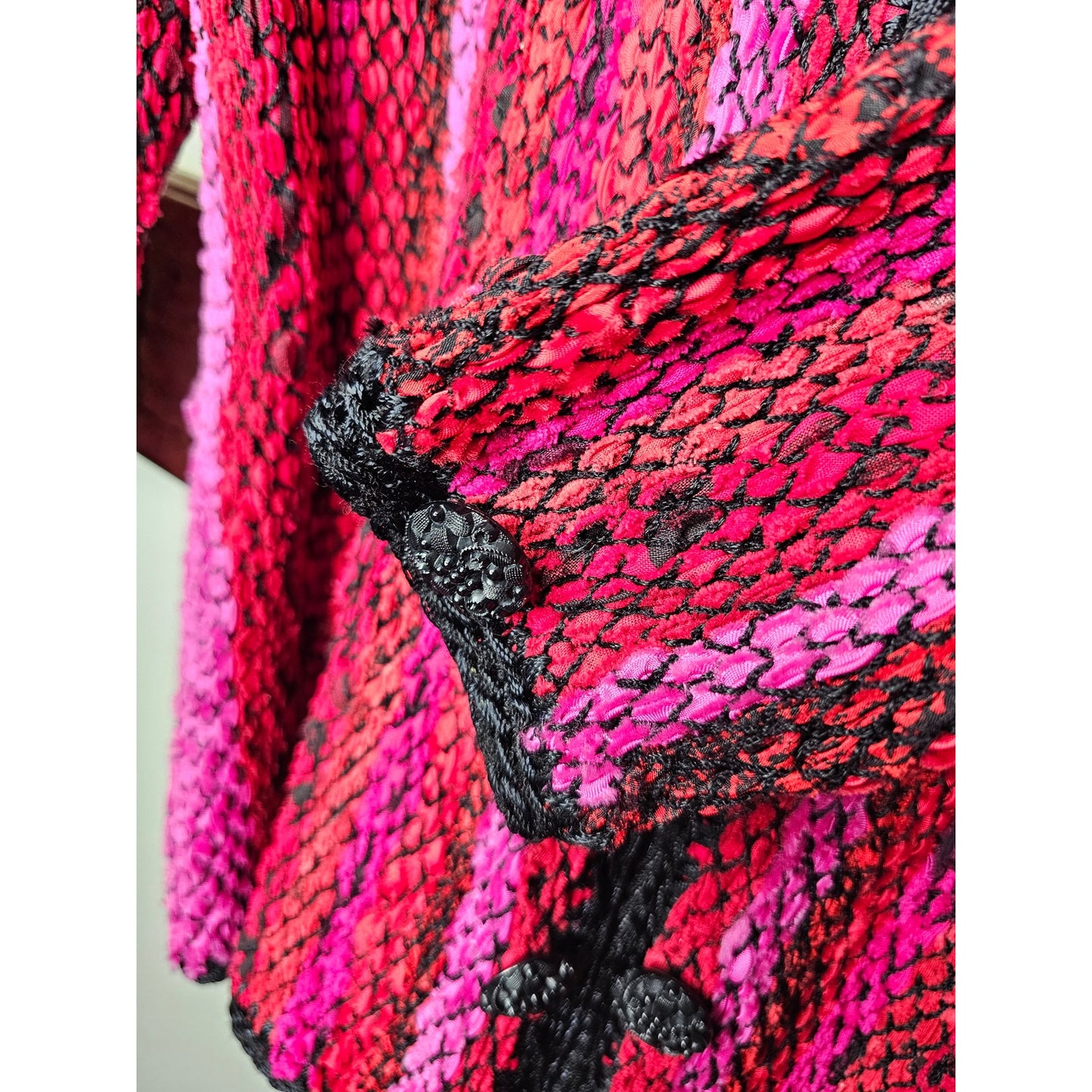 Vintage Estelle Gracer Fiber Artist Hand Woven Cardigan size large