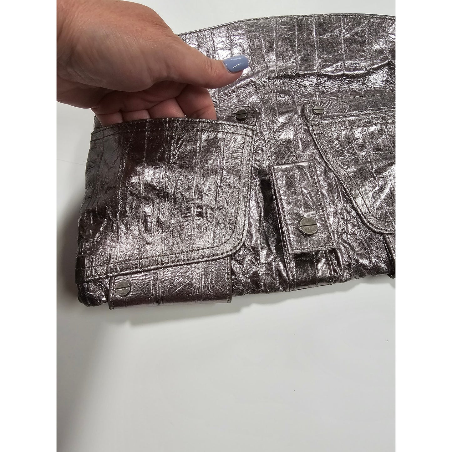 NWT MATT & NAT SAKS FIFTH AVE. VEGAN PEWTER CLUTCH
