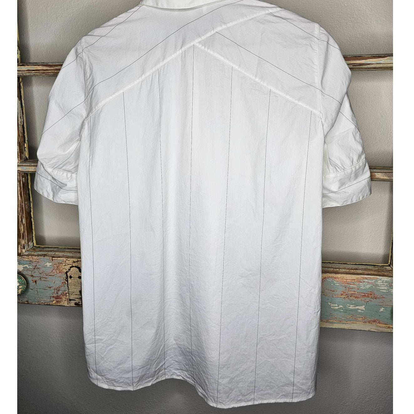 Lafayette 148 New York White Tailored short sleeve Boyd Blouse size XS