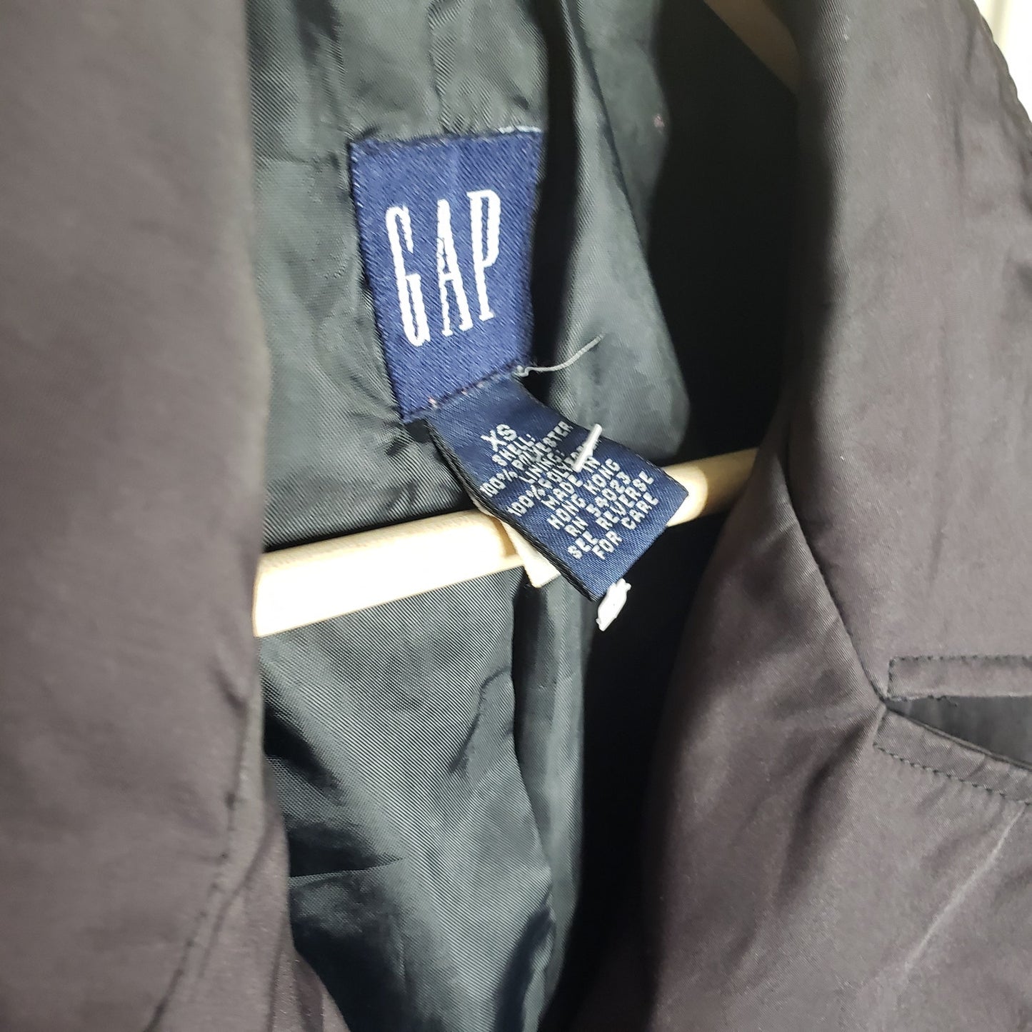 Gap NWOT Black Sporty Double-Breasted Raincoat size XS