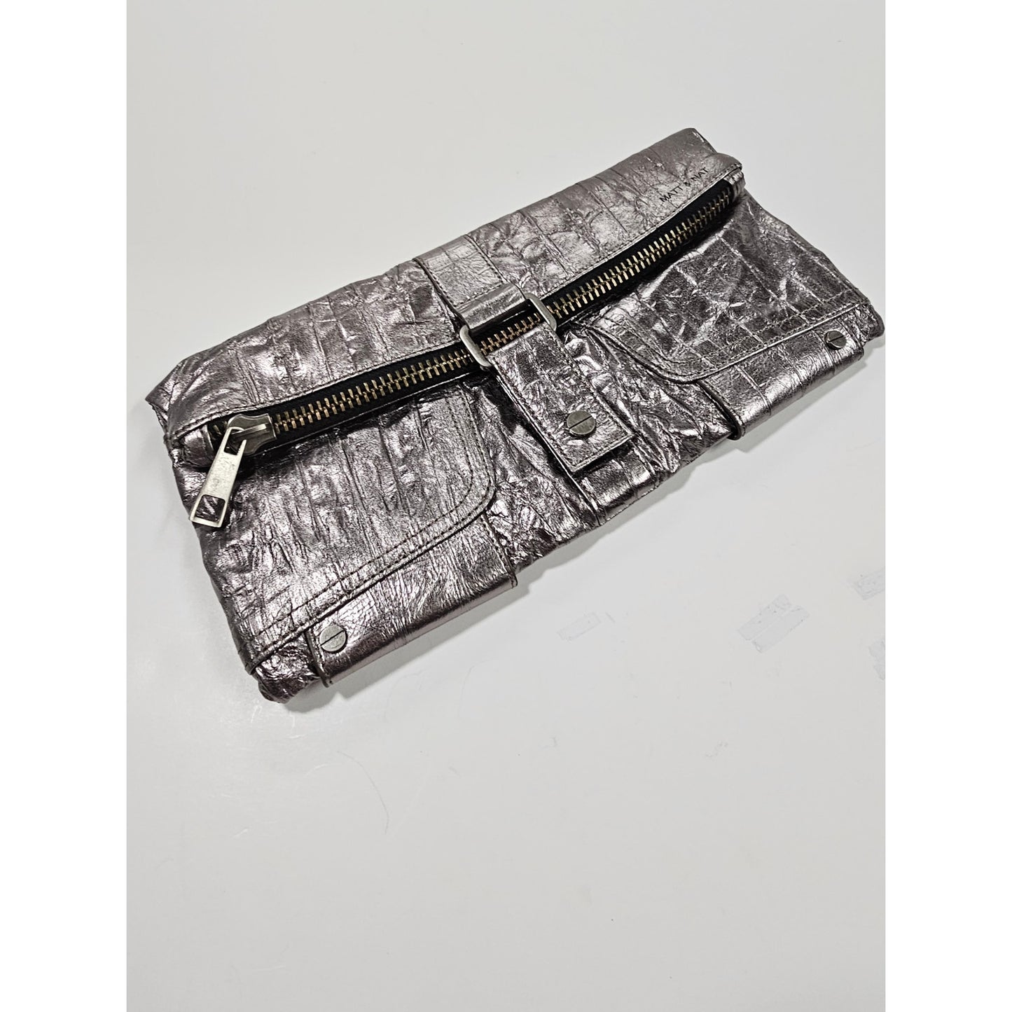 NWT MATT & NAT SAKS FIFTH AVE. VEGAN PEWTER CLUTCH