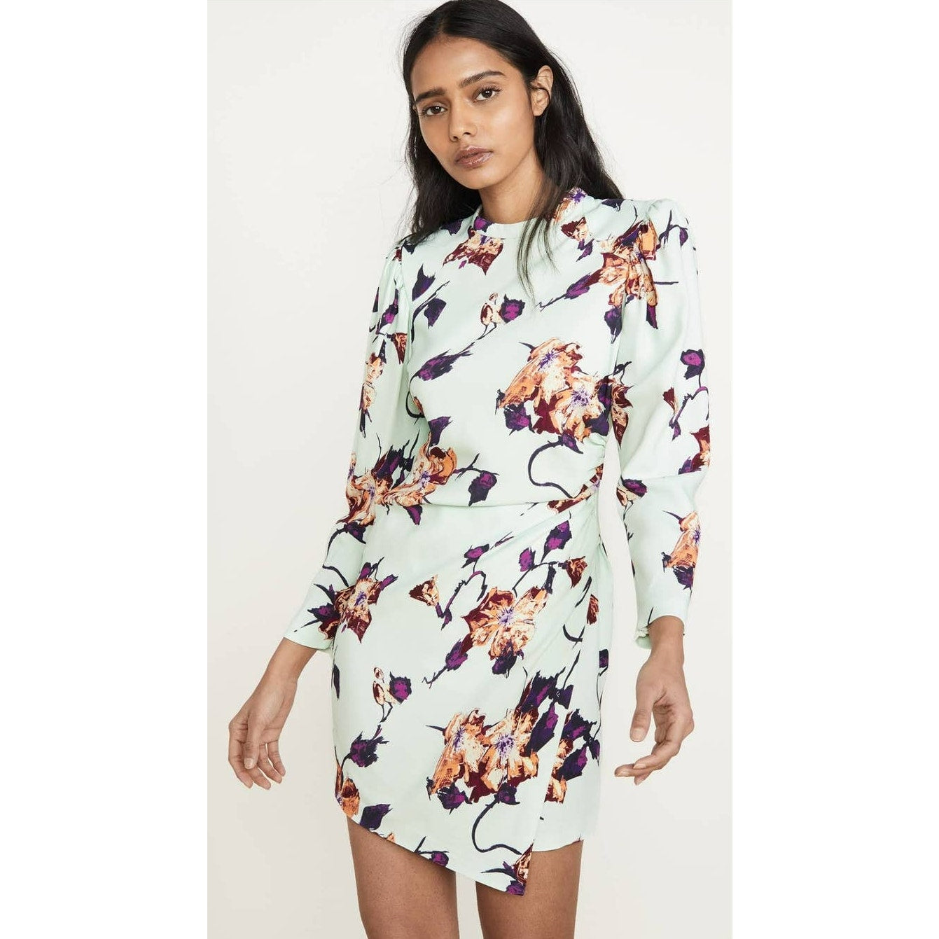 NWT A.L.C floral Jane Mini Dress Asymmetrical length ladies size 2