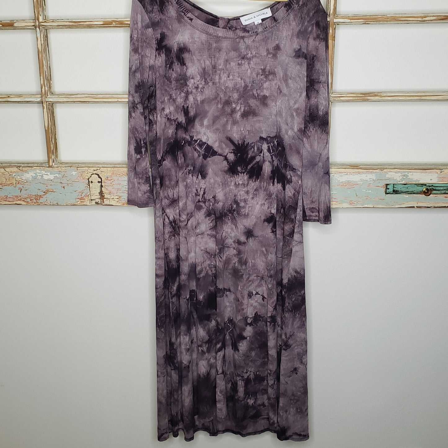 Emma & Michele Dress Plum Tie Dye Coloration XL midi length
