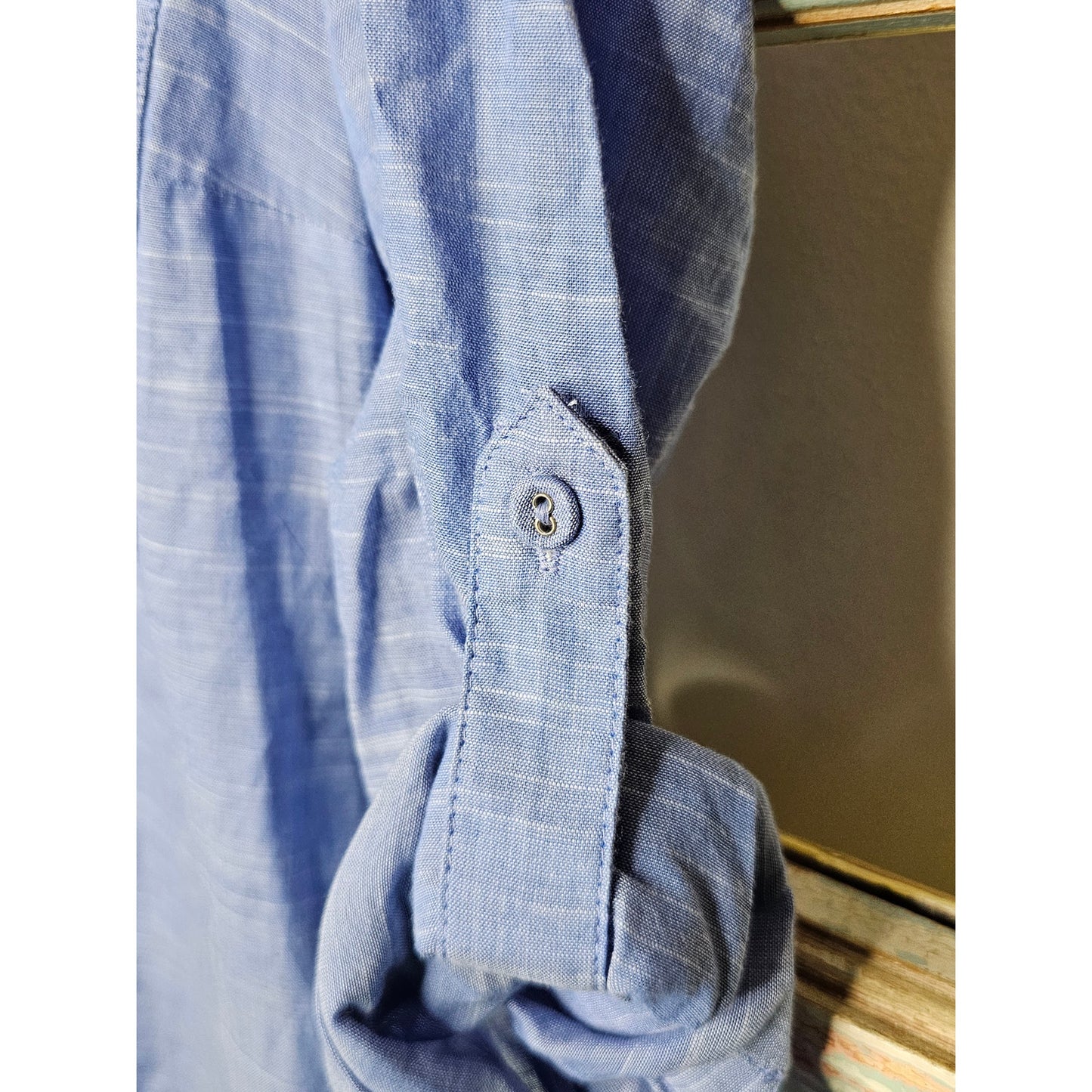 M & S Collection Button Up Cotton long Tunic / Shirt Dress size 10