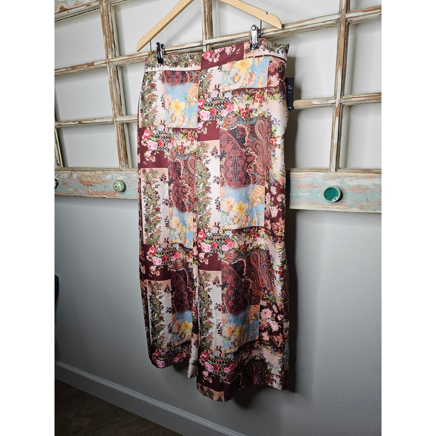 NWT Boston Proper Patchwork Wide Leg Pants size Ladies XL