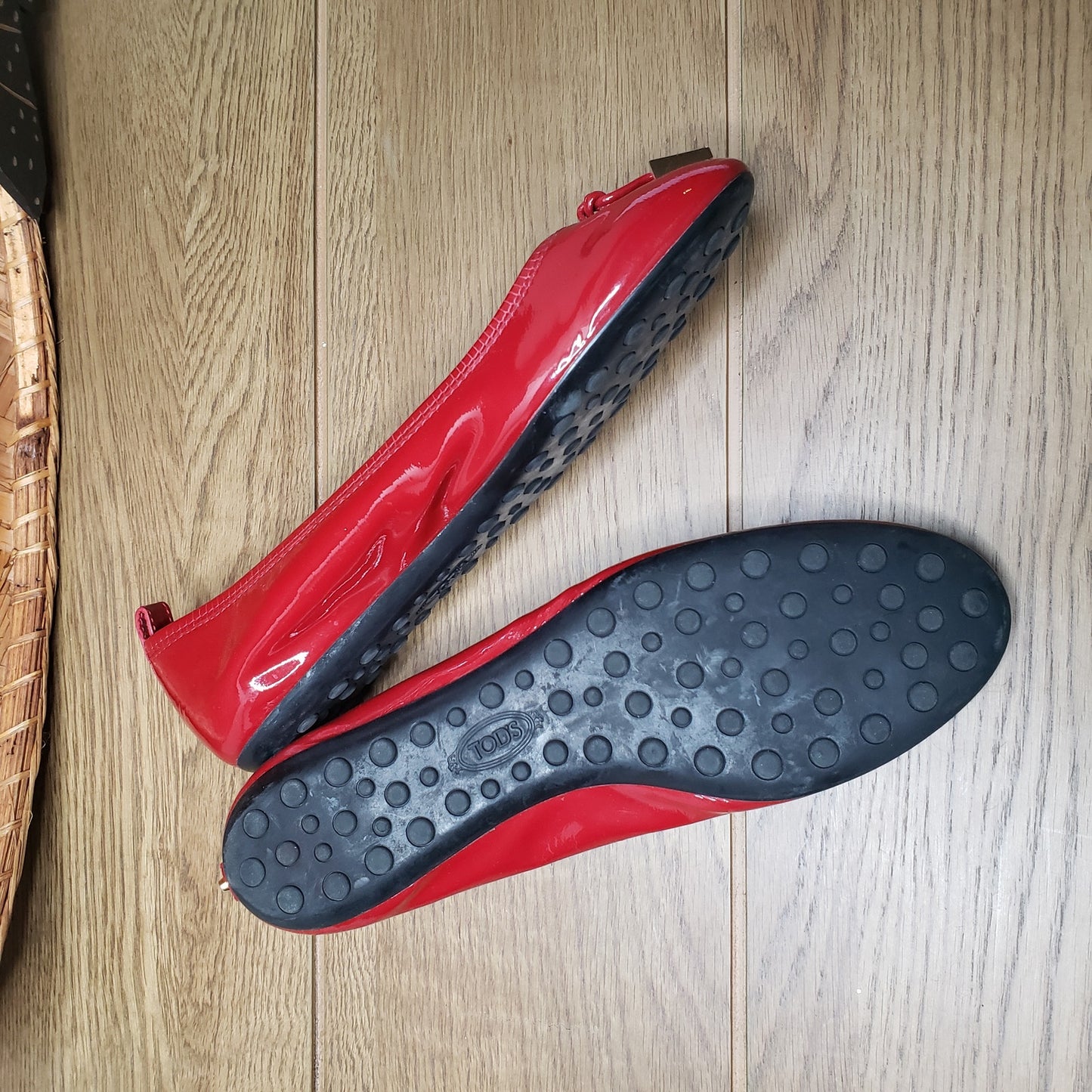 Tod's Studded Patent Leather Ballerinas ladies size 6.5
