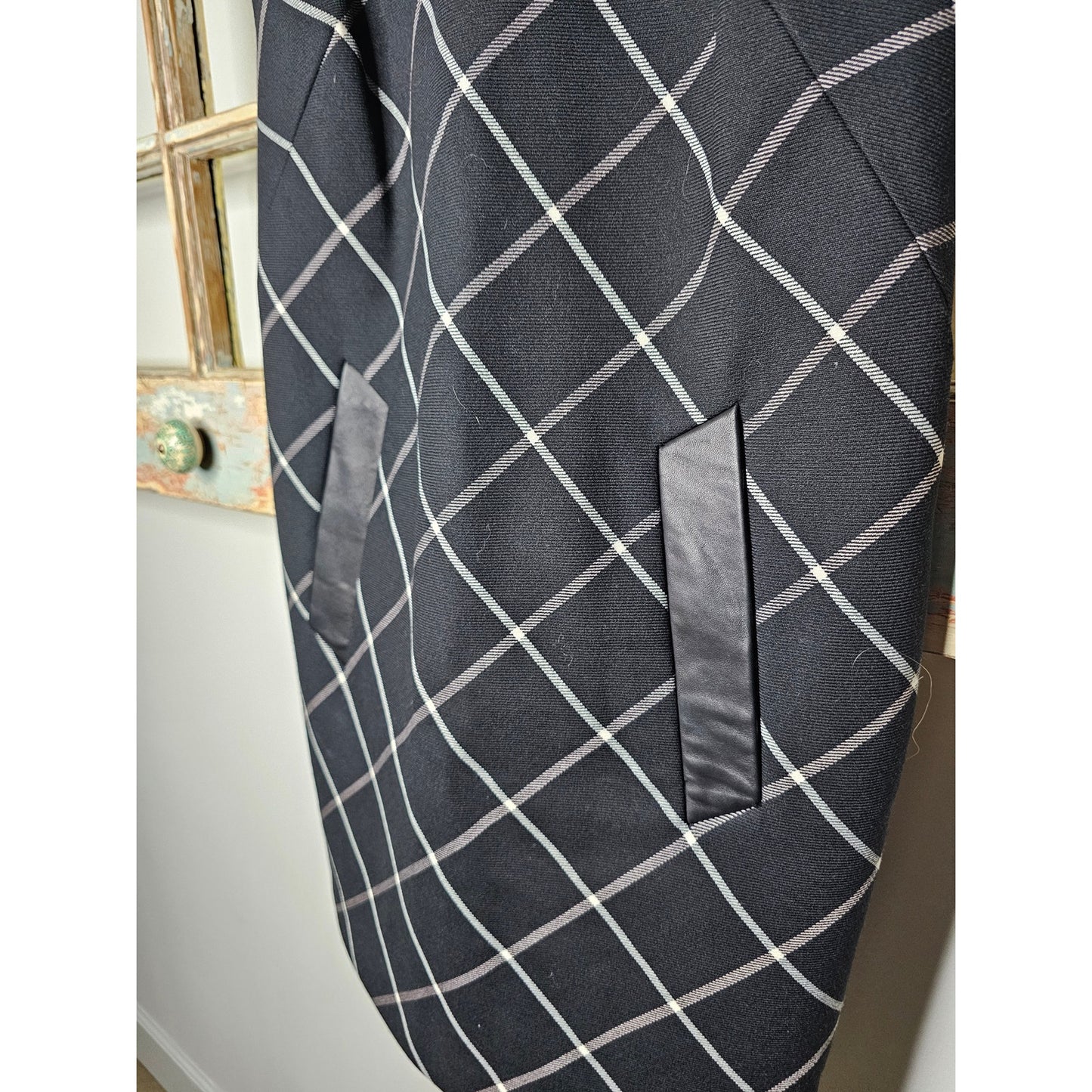 Rag & Bone Phoebe V-neck Windowpane Shift Dress Ladies Size 00