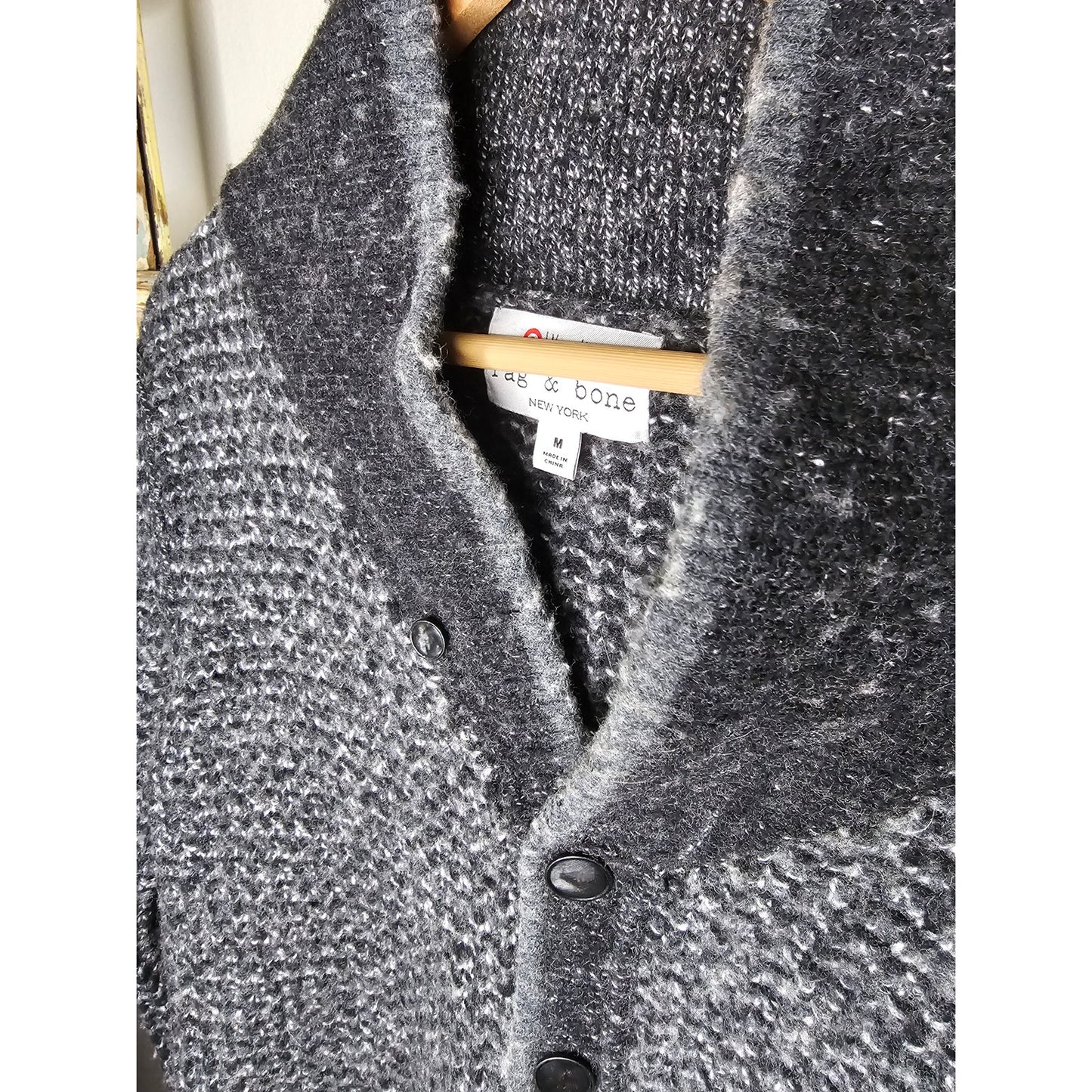 Rag & Bone Neiman Marcus Wool Blend Knitted Grey Sweater size Medium